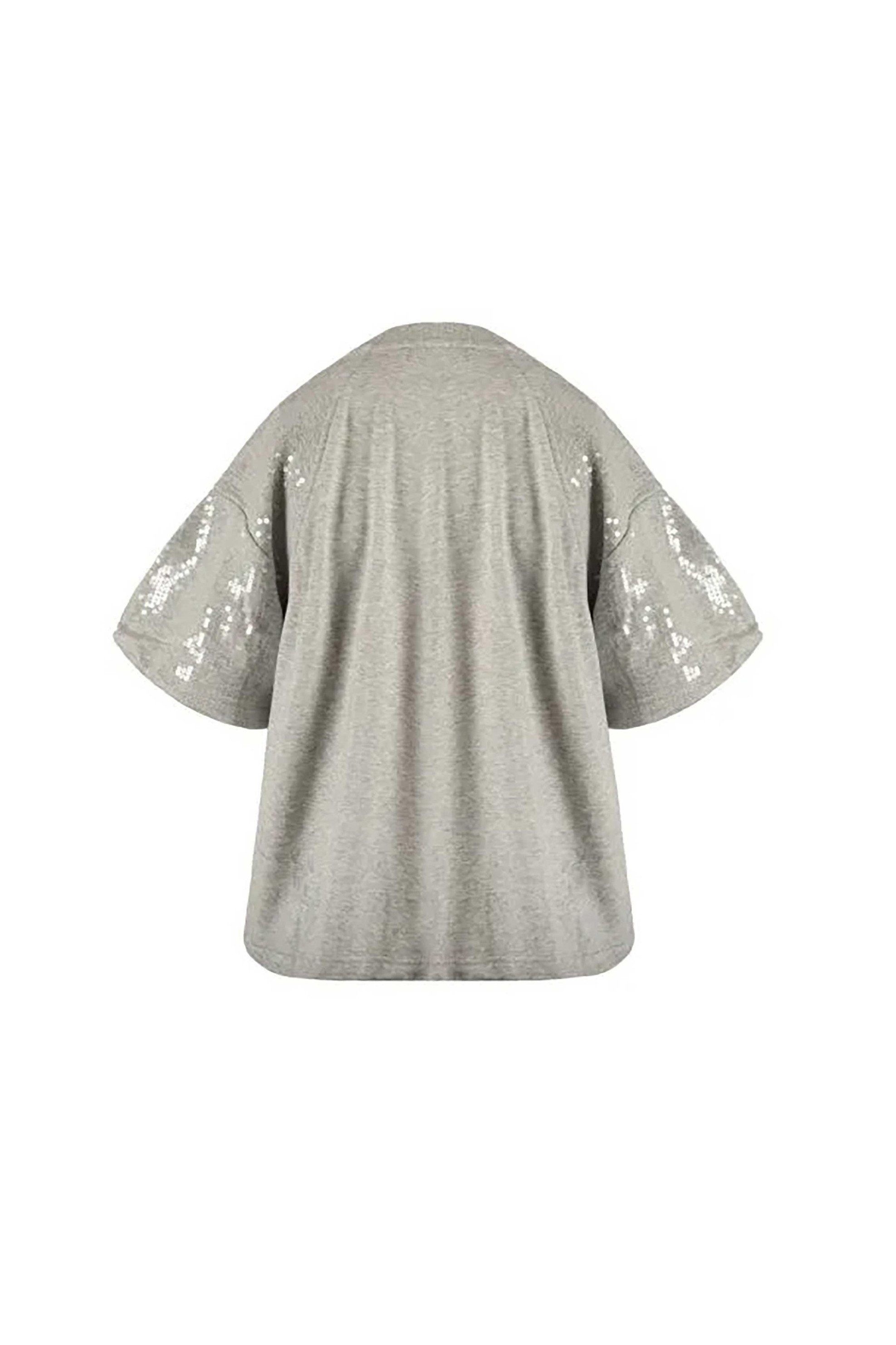 DKNY DKNY γυναικεία μπλούζα με παγιέτες - DJ6T1670 Γκρι - 2