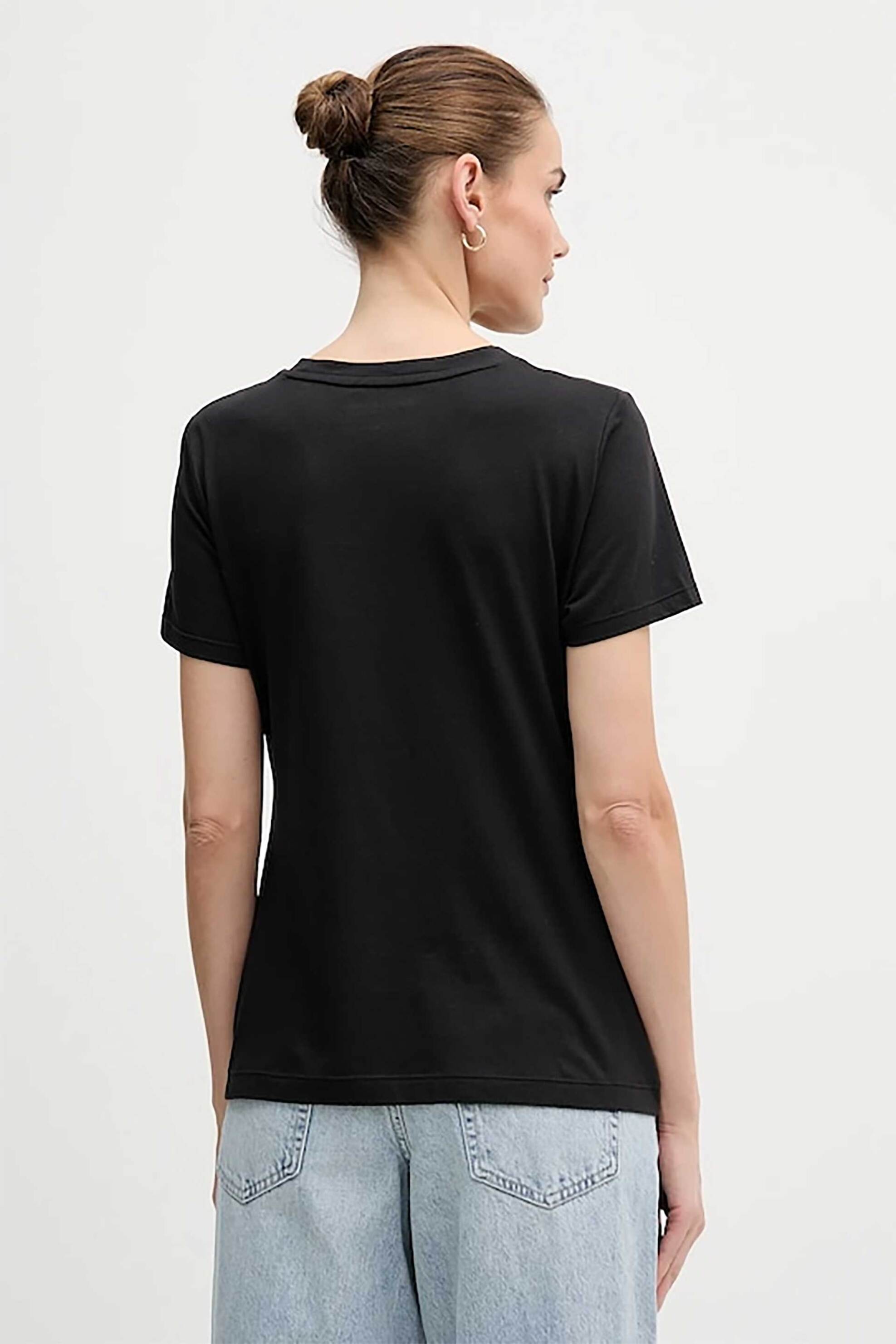DKNY DKNY γυναικείο T-shirt με logo print απο στρας - DJ6T1684 Μαύρο - 4