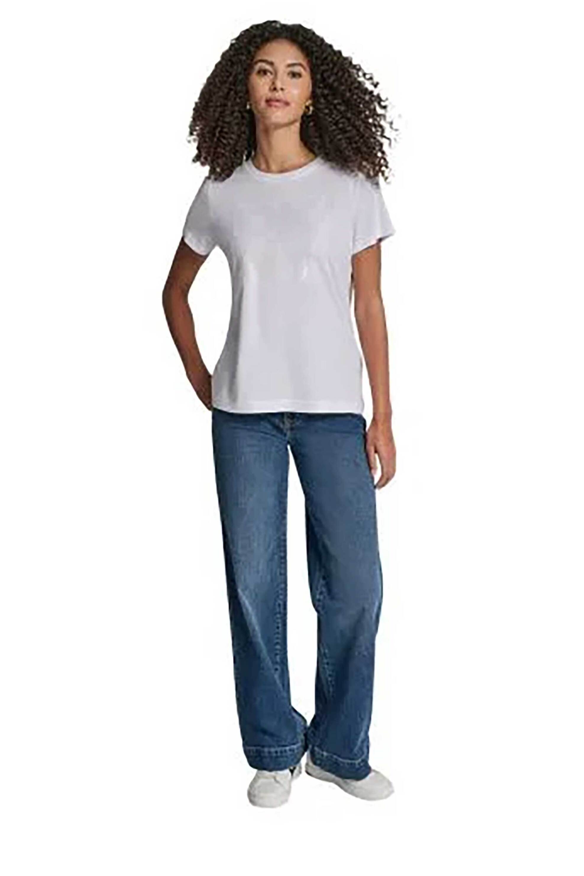 DKNY DKNY γυναικείο T-shirt με logo print απο στρας - DJ6T1684 Λευκό - 2