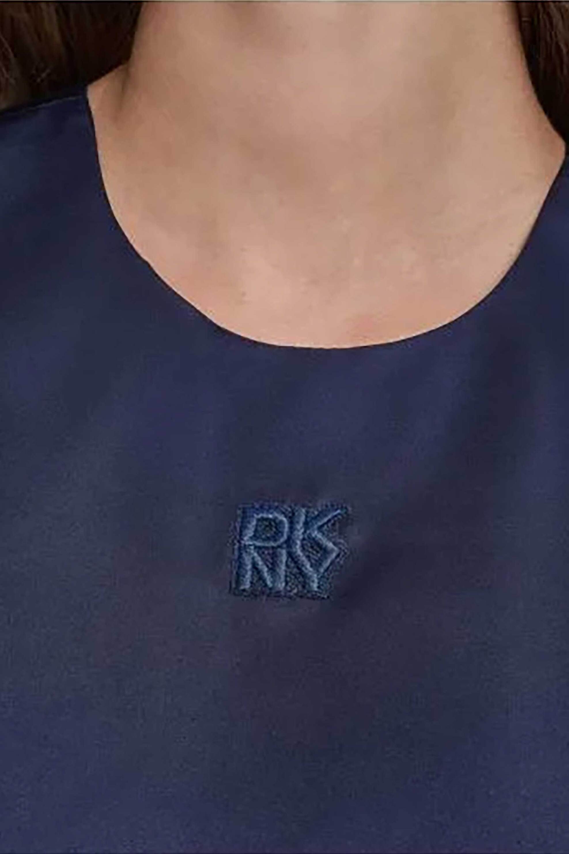 DKNY DKNY γυναικεία αμάνικη μπλούζα με κεντημένο λογότυπο - DJ6W2193 Σκούρο Μπλε - 2
