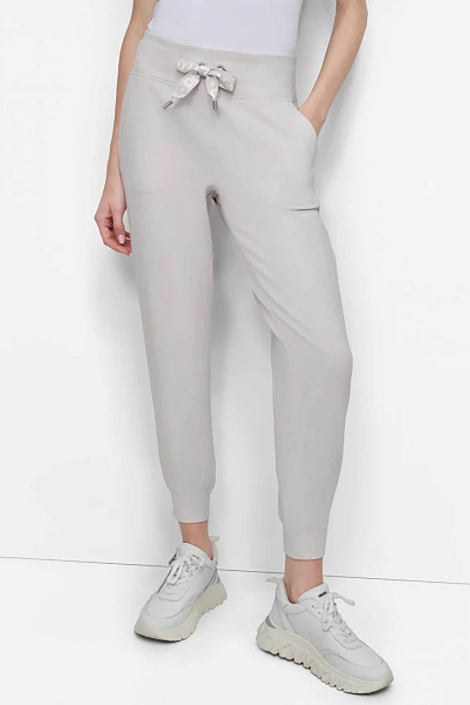 DKNY γυναικείο παντελόνι φόρμας μονόχρωμο - DP5P3496 Κρέμ φωτογραφία