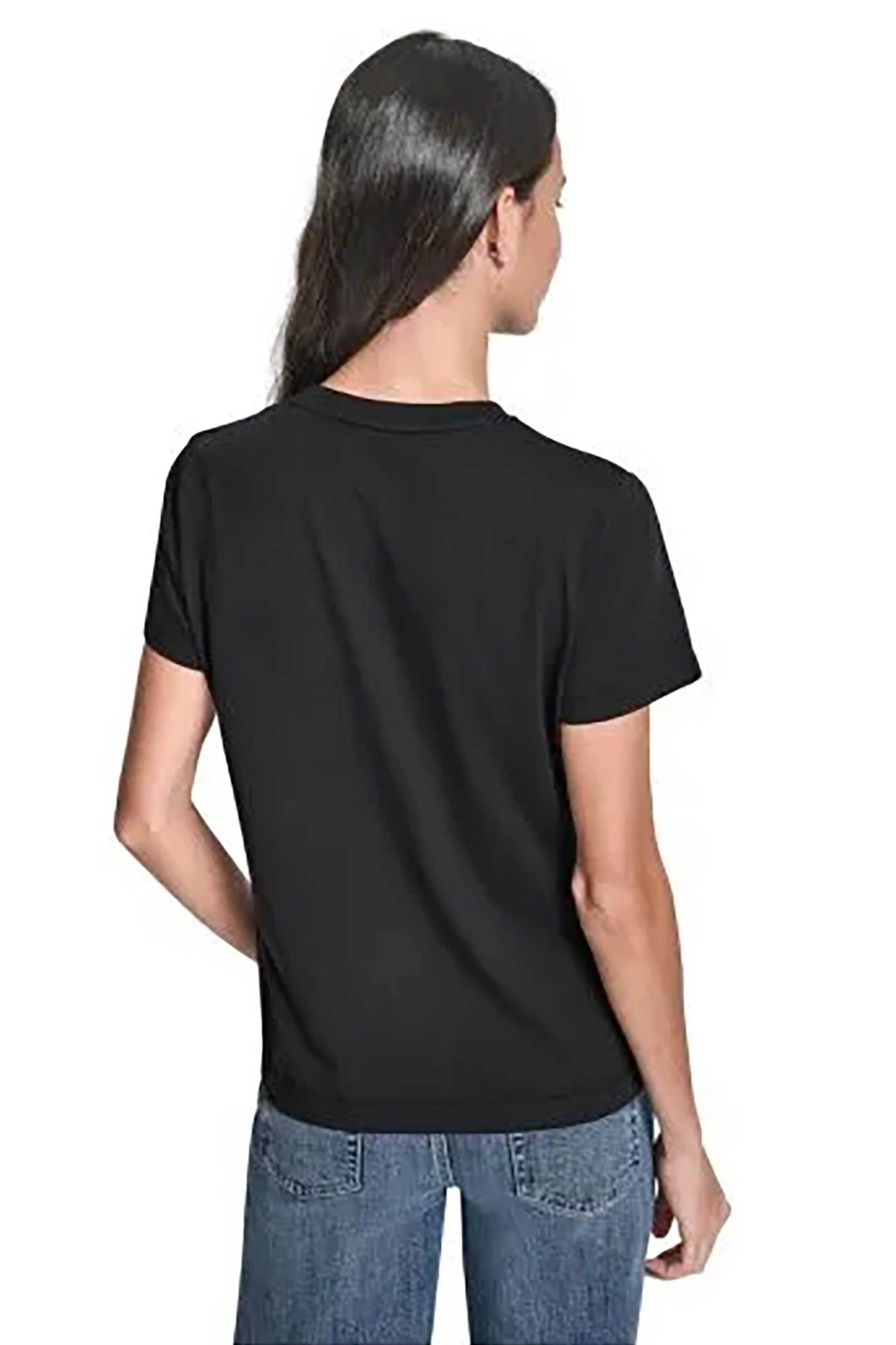DKNY DKNY γυναικείο T-shirt με logo print απο στρας - DJ6T1701 Μαύρο - 3