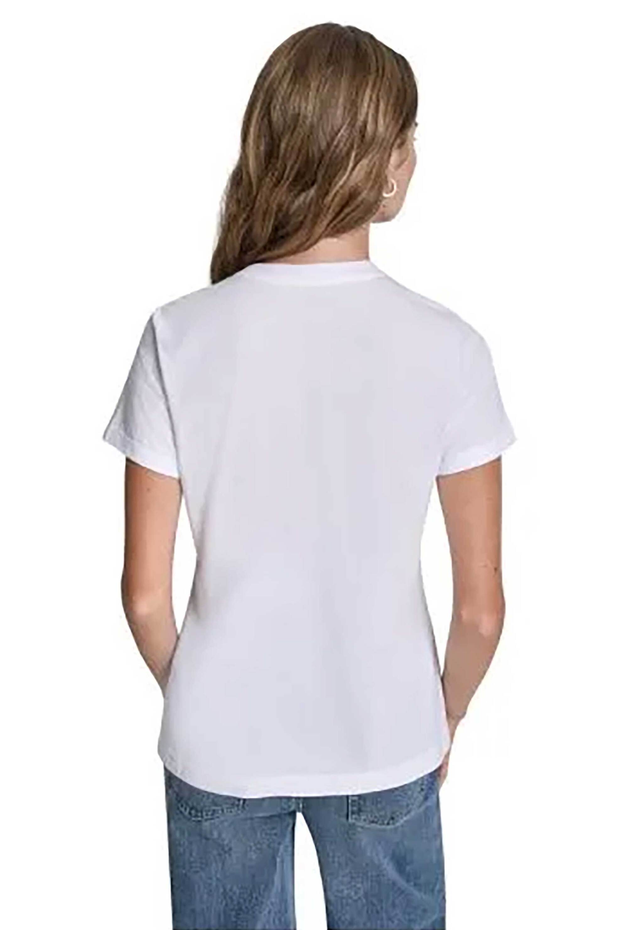 DKNY DKNY γυναικείο T-shirt με logo print απο στρας - DJ6T1701 Λευκό - 3