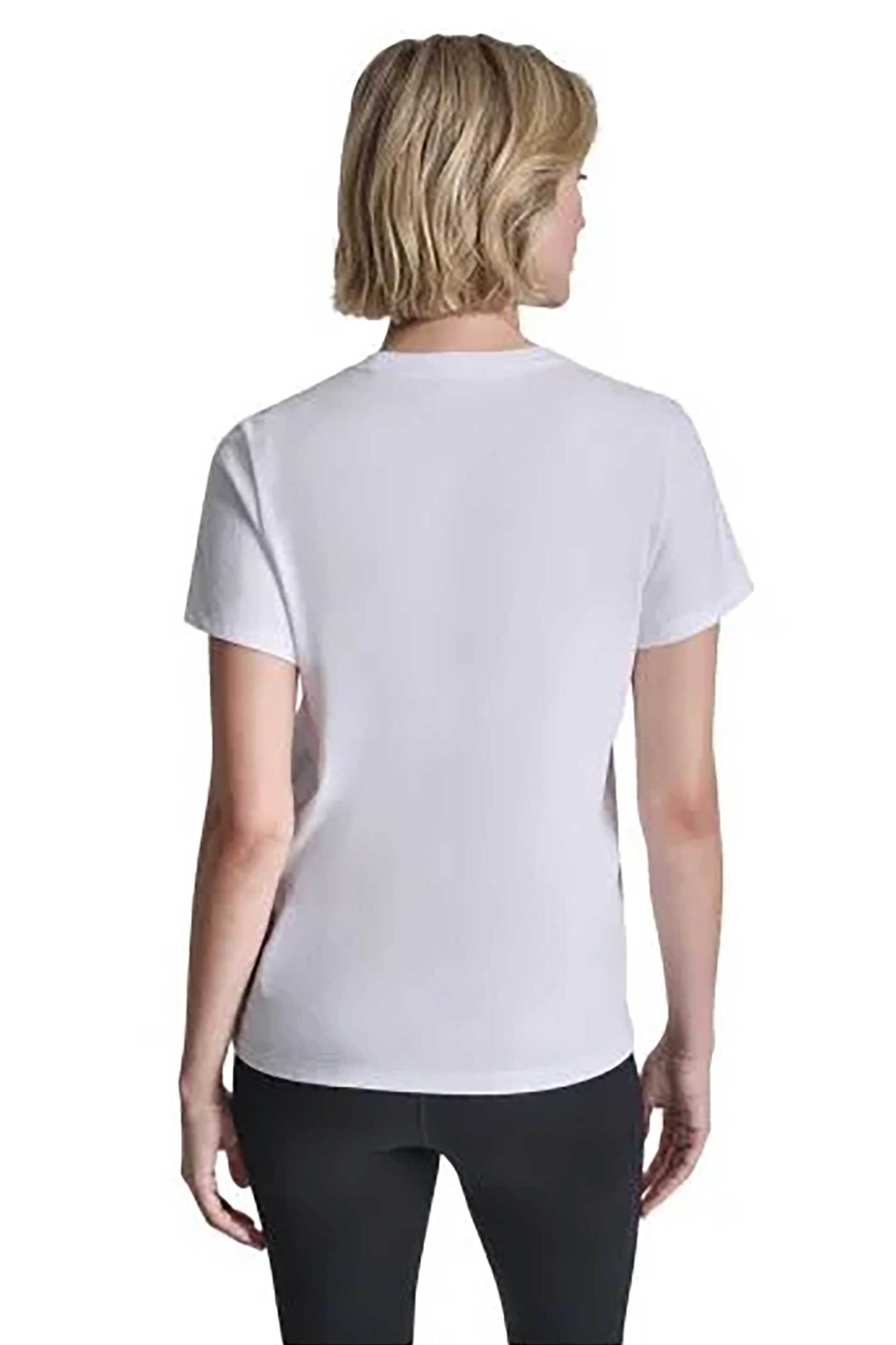 DKNY DKNY γυναικείο T-shirt με logo print απο στρας - DP6T1533 Λευκό - 3