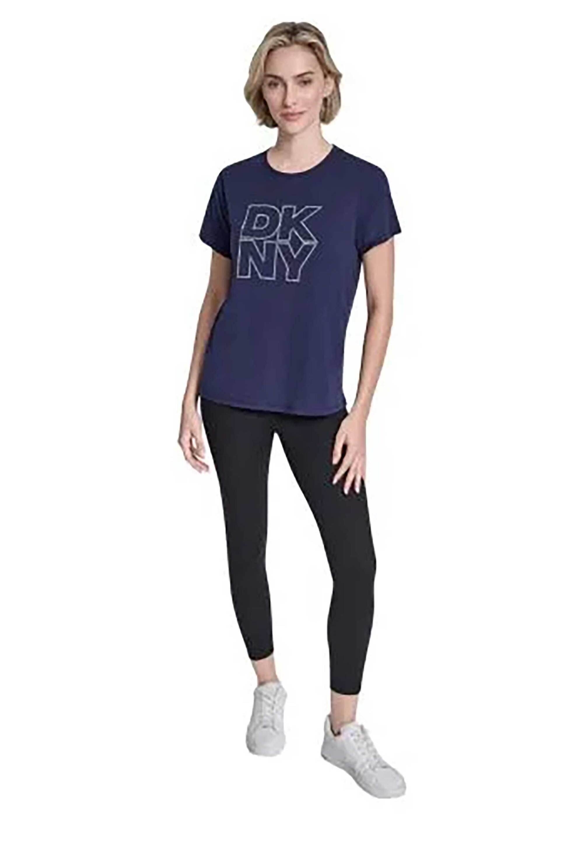 DKNY DKNY γυναικείο T-shirt με logo print απο στρας - DP6T1533 Σκούρο Μπλε - 2