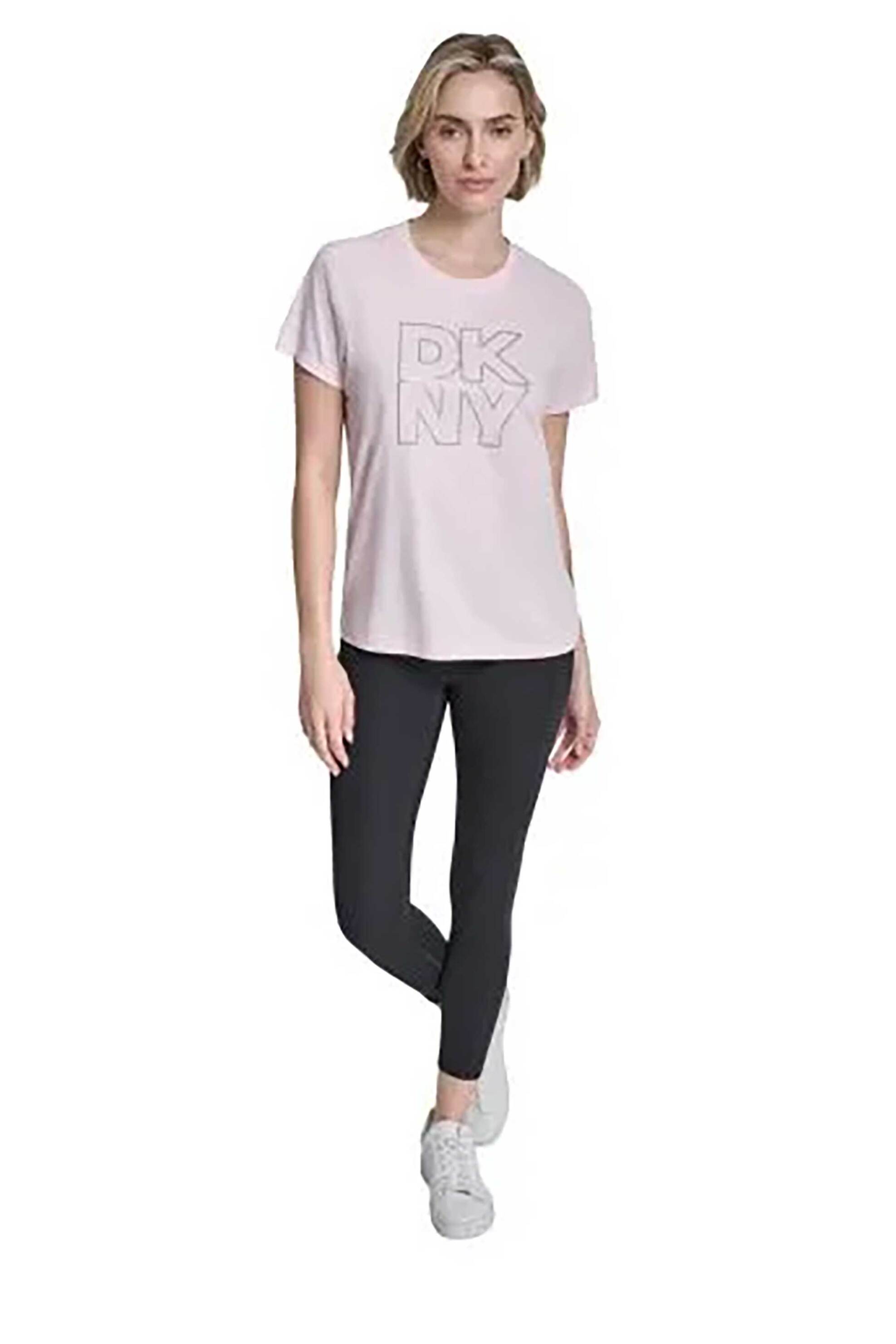 DKNY DKNY γυναικείο T-shirt με logo print απο στρας - DP6T1533 Ροζ - 2