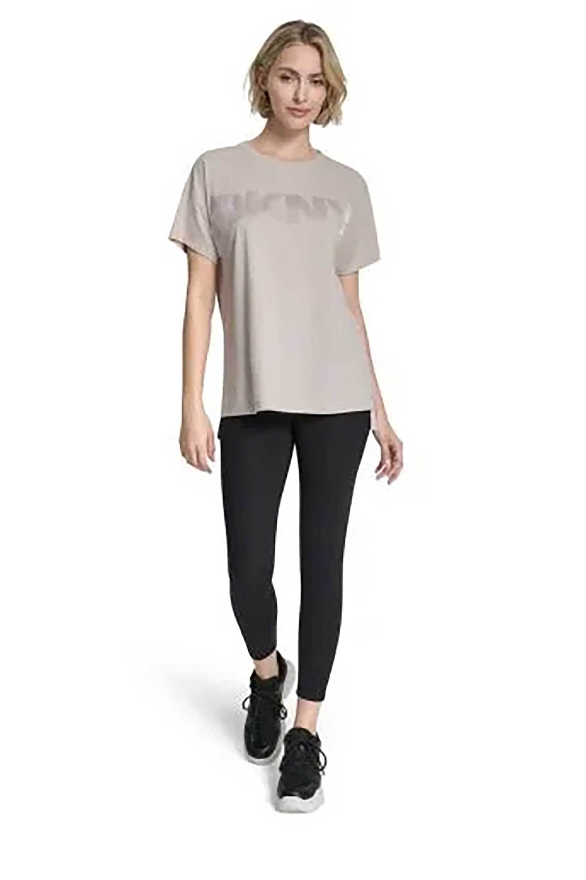 DKNY γυναικείο T-shirt με ανάγλυφο λογότυπο - DP6T1534 Εκρού