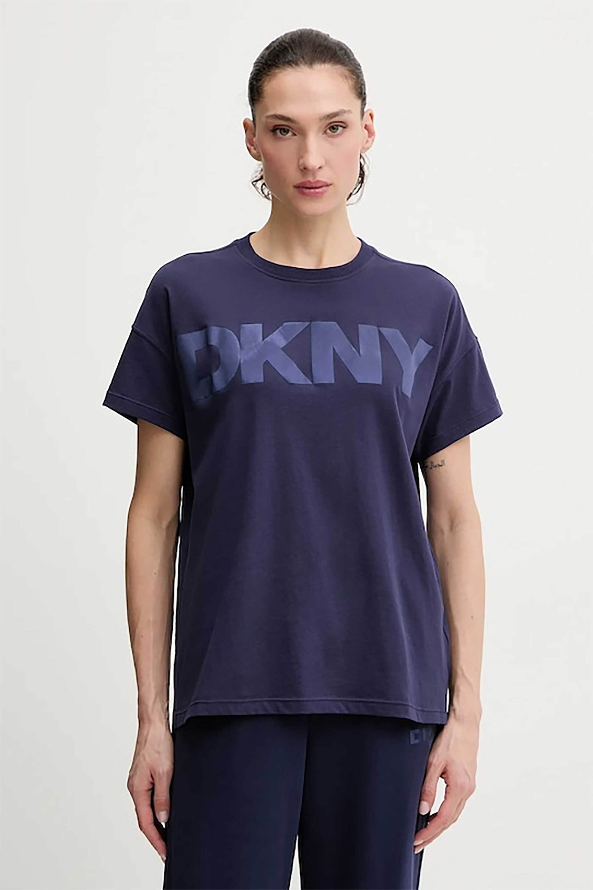 DKNY γυναικείο T-shirt με ανάγλυφο λογότυπο - DP6T1534 Σκούρο Μπλε