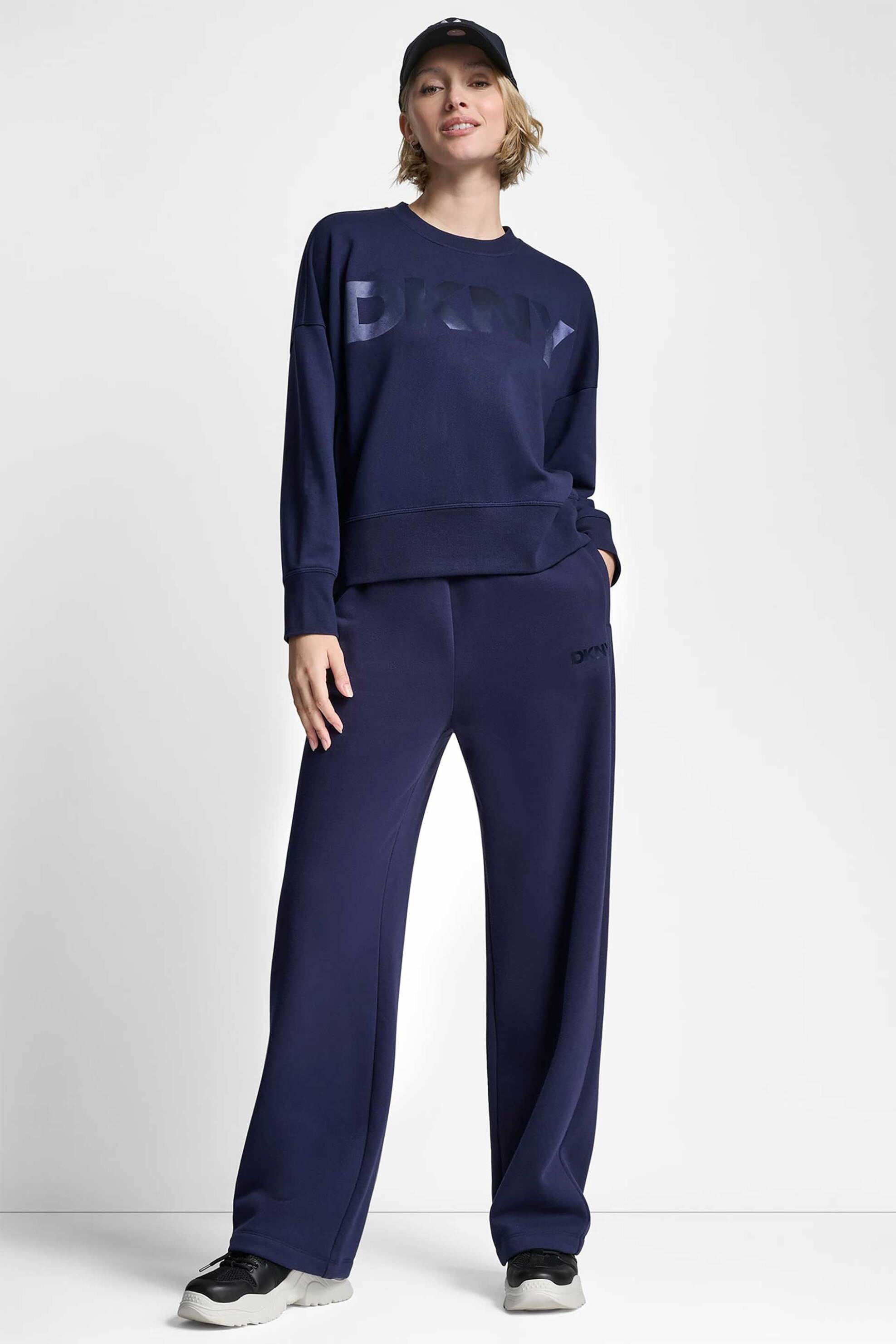 DKNY γυναικεία μπλούζα φούτερ με ανάγλυφο λογότυπο - DP6T1561 Σκούρο Μπλε φωτογραφία