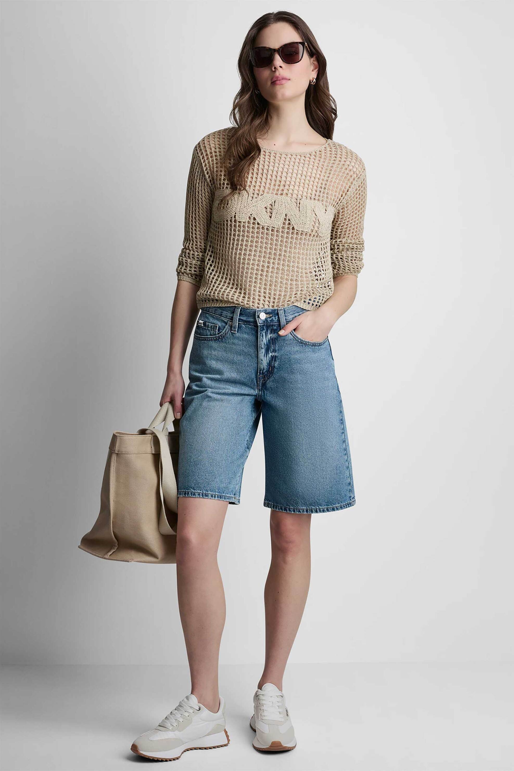 DKNY γυναικεία denim βερμούδα Relaxed Fit - DJ5S8053 Denim Blue