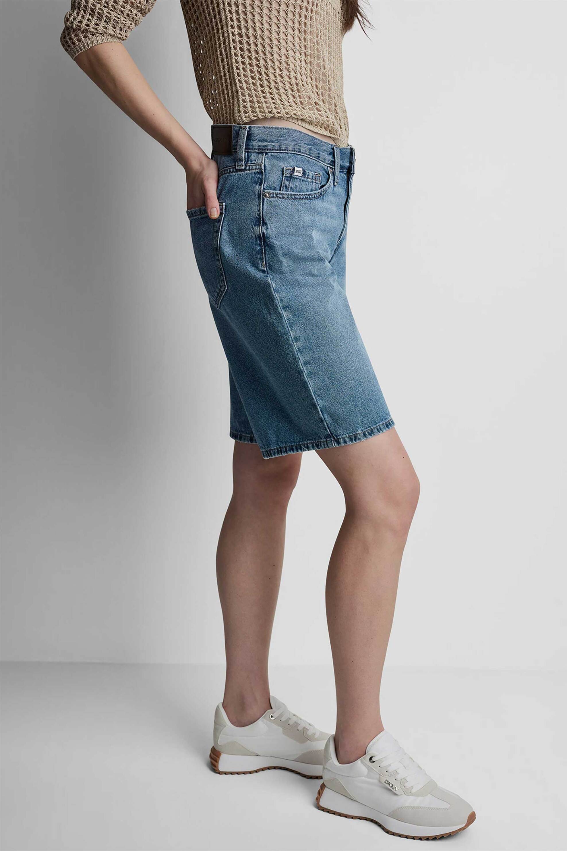 DKNY DKNY γυναικεία denim βερμούδα Relaxed Fit - DJ5S8053 Denim Blue - 3