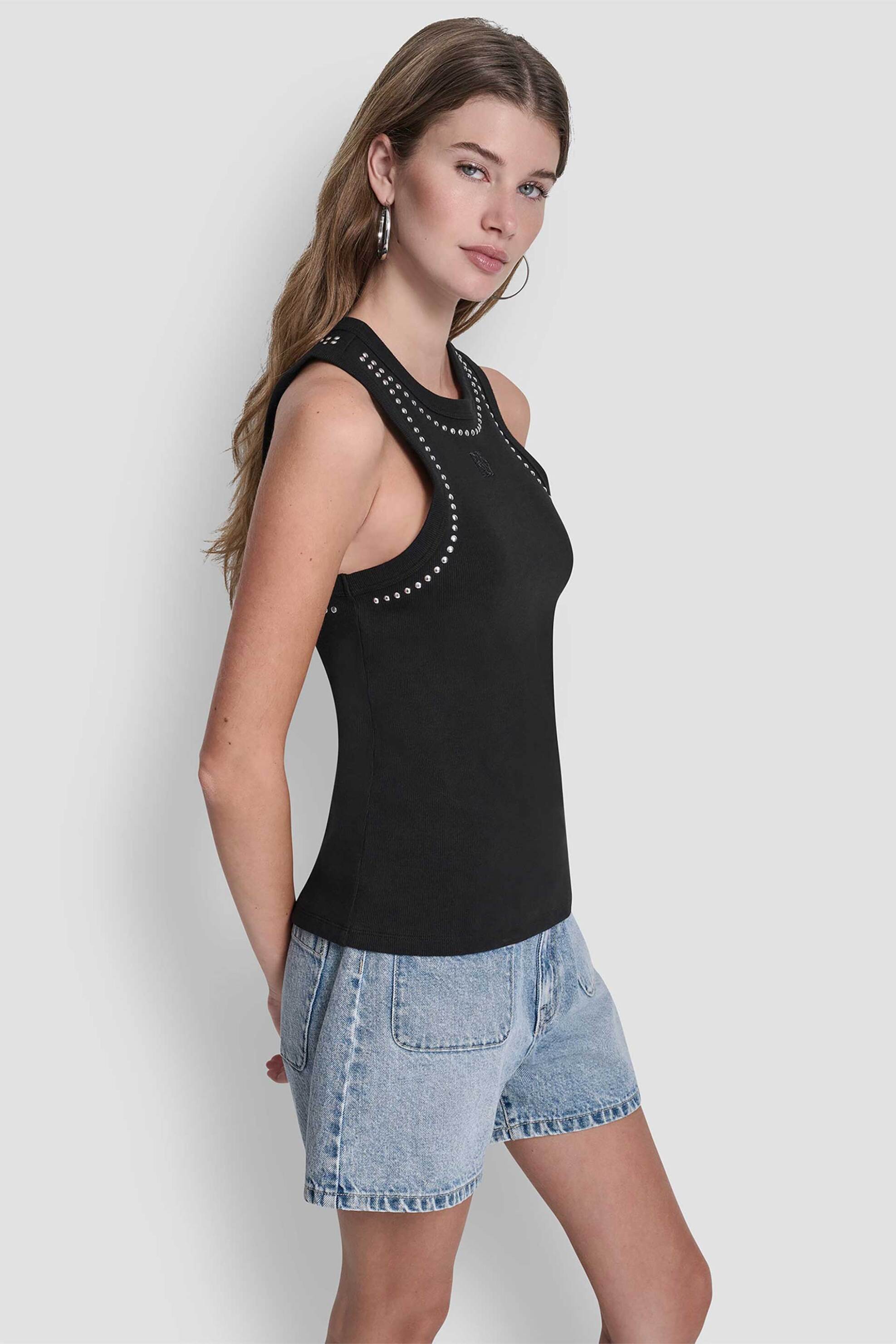 DKNY DKNY γυναικεία αμάνικη μπλούζα με τρούκς - DJ5T1694 Μαύρο - 2