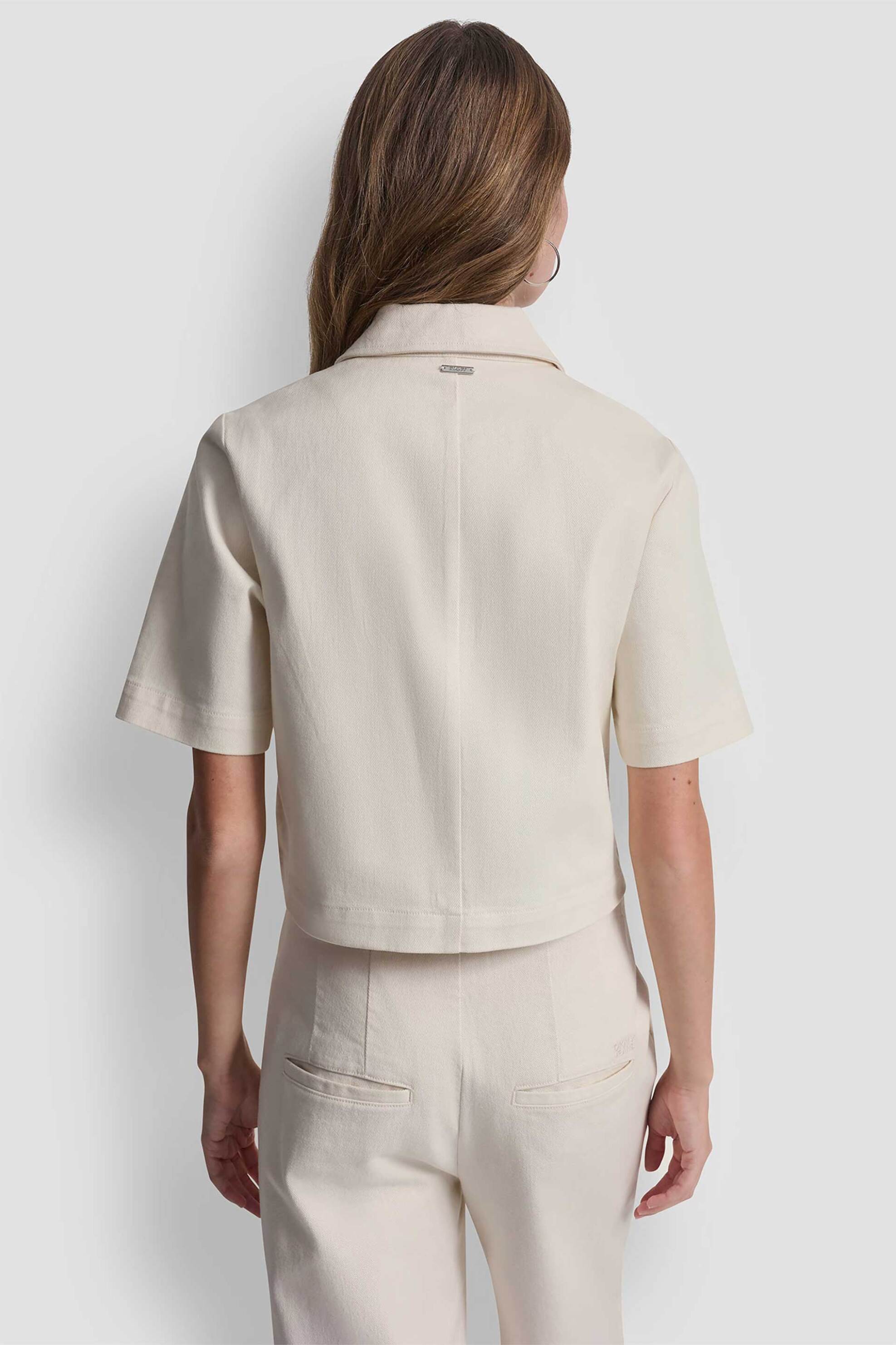 Dkny Γυναικείο Πουκάμισο με Διάτρητο Σχέδιο - Dj6J6244 Εκρού