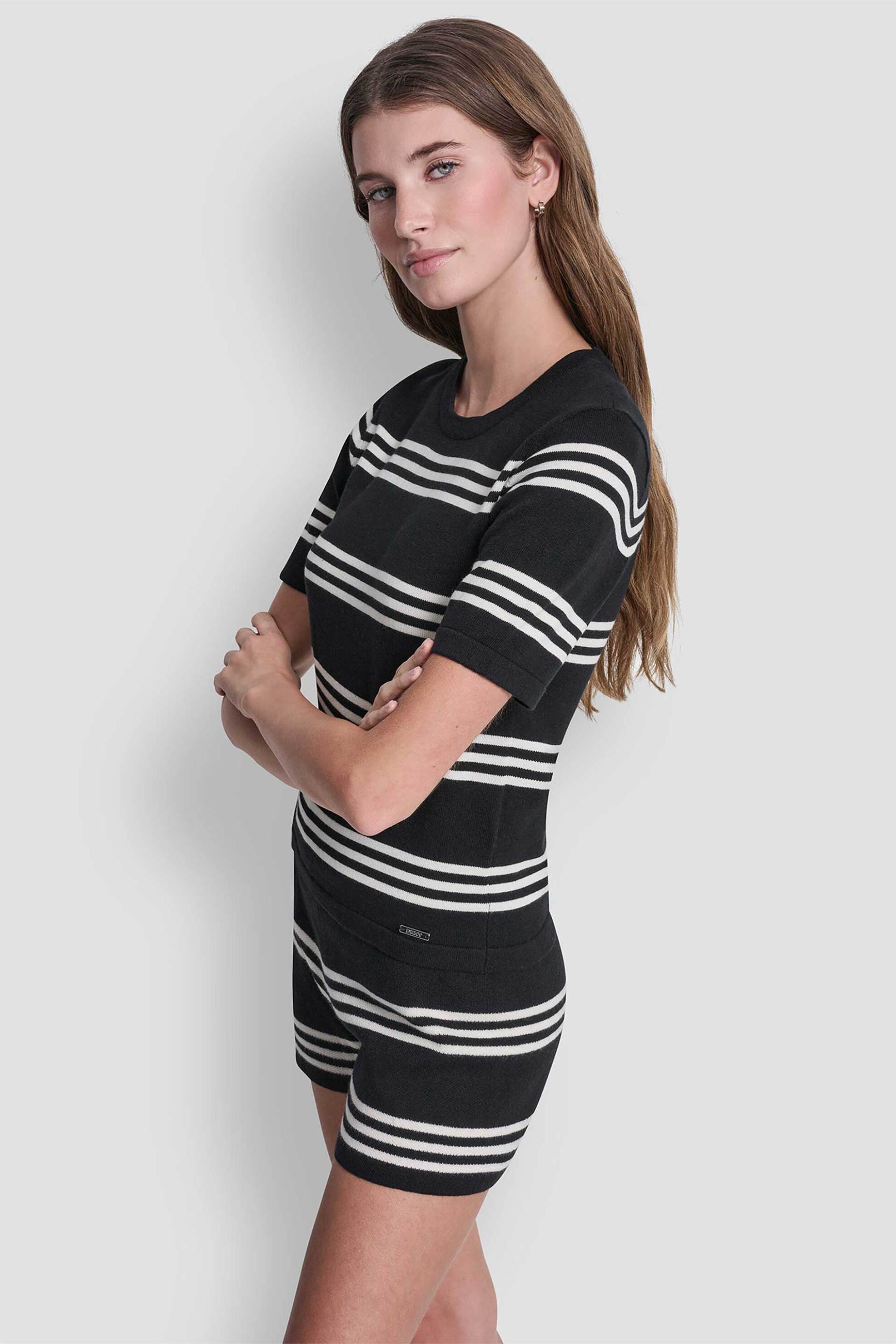 DKNY DKNY γυναικεία μπλούζα ριγέ - DJ6R0129 Μαύρο - 3