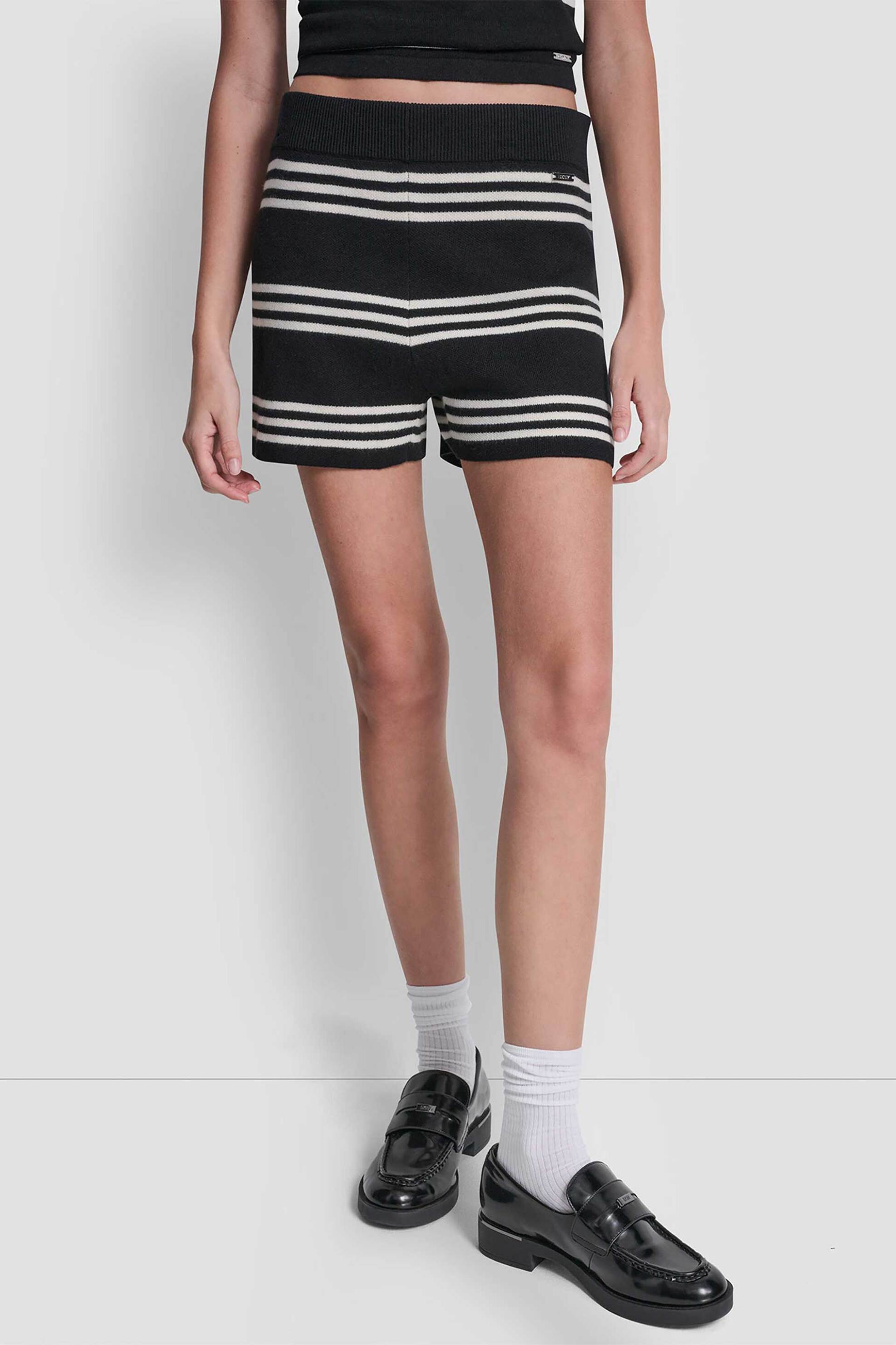 DKNY γυναικείο σορτς ριγέ - DJ6R0130 Μαύρο