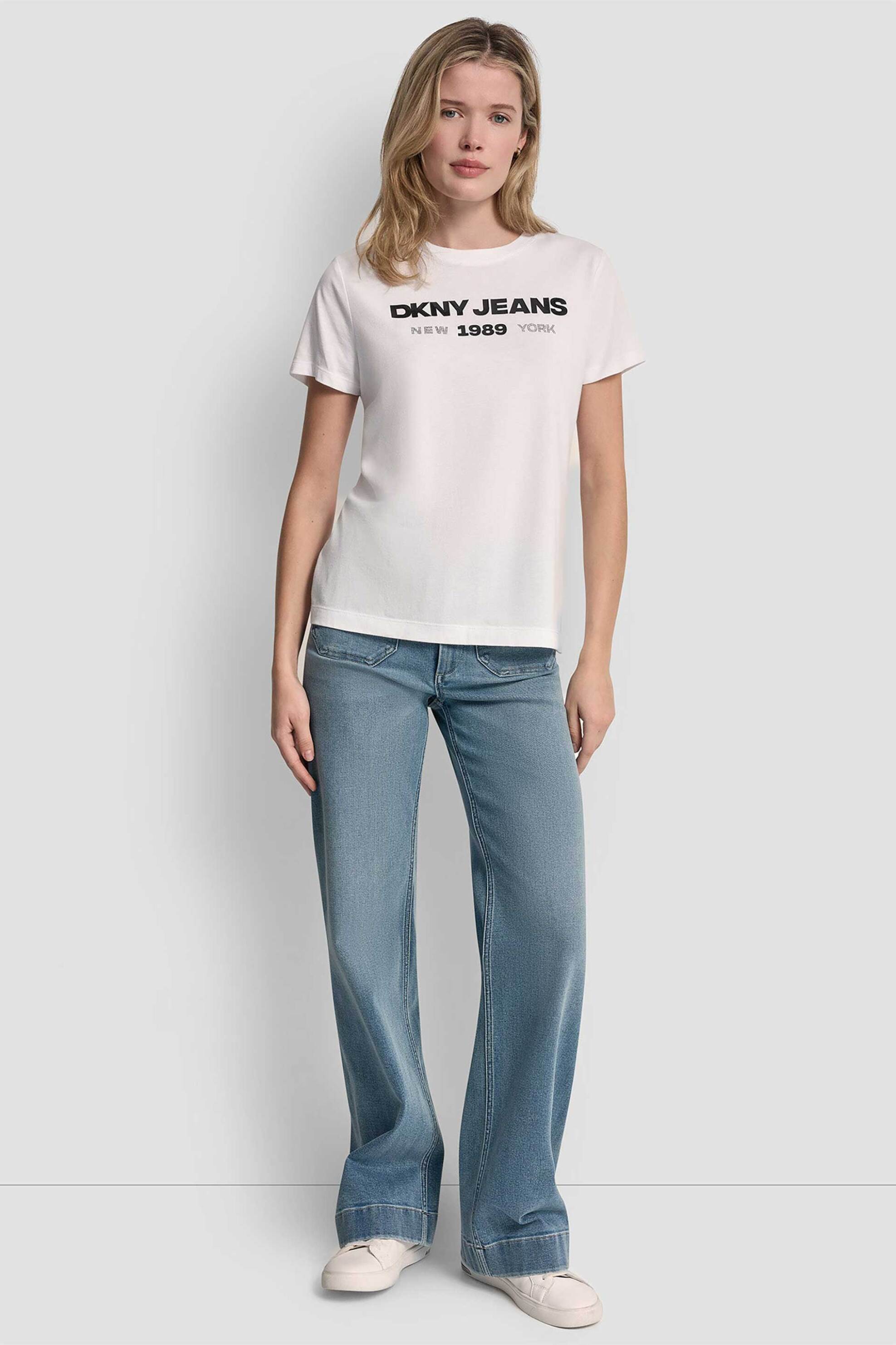 DKNY DKNY γυναικείο T-shirt με logo print "1989" - DJ6T1747 Λευκό - 2