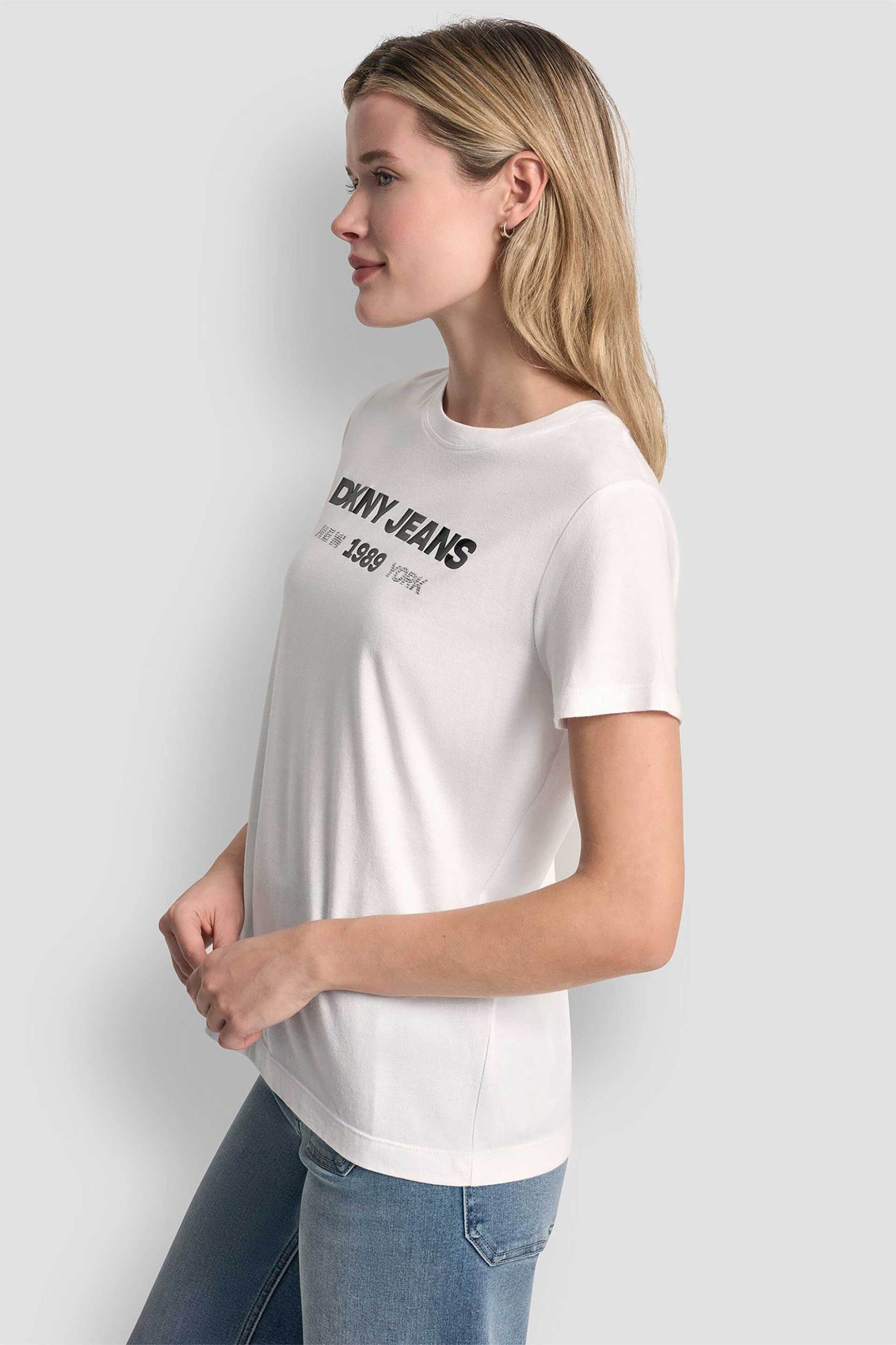 DKNY DKNY γυναικείο T-shirt με logo print "1989" - DJ6T1747 Λευκό - 3