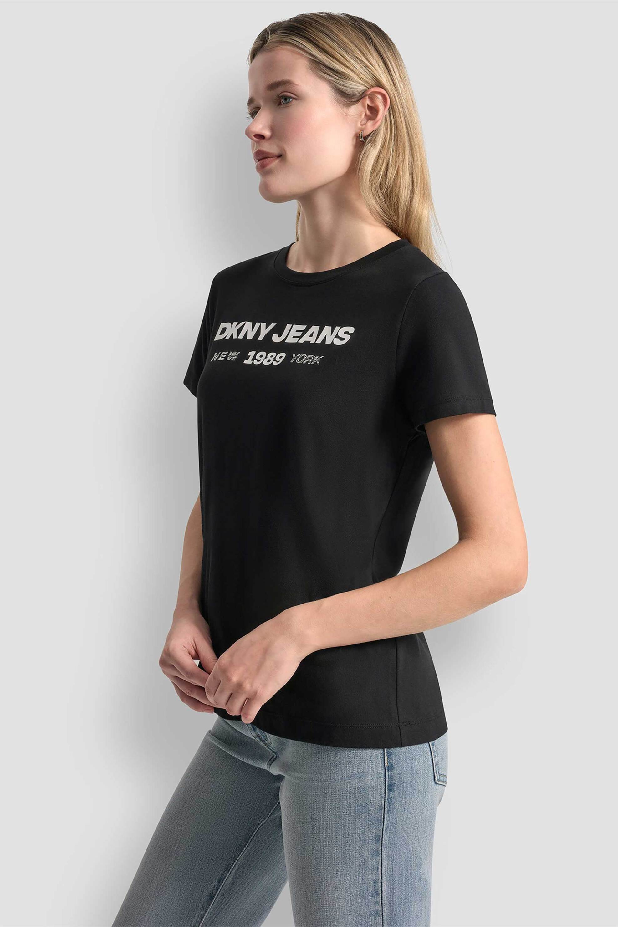 DKNY DKNY γυναικείο T-shirt με logo print "1989" - DJ6T1747 Μαύρο - 3