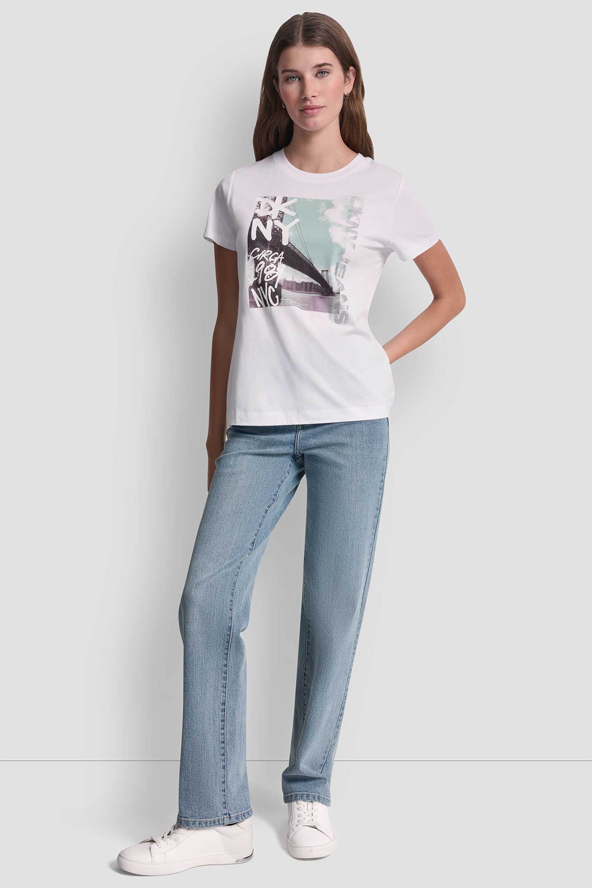 DKNY DKNY γυναικείο T-shirt "Grafiti Tee" - DJ6T1750 Λευκό - 2