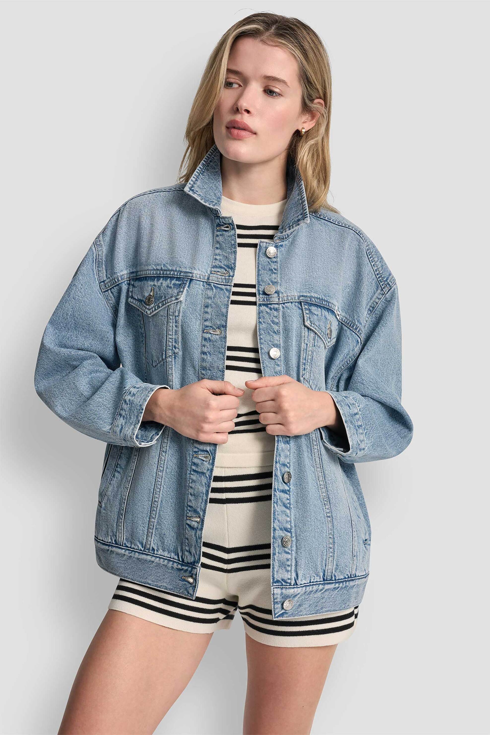 DKNY γυναικείο denim jacket oversized - DJ5J6201 Denim Blue