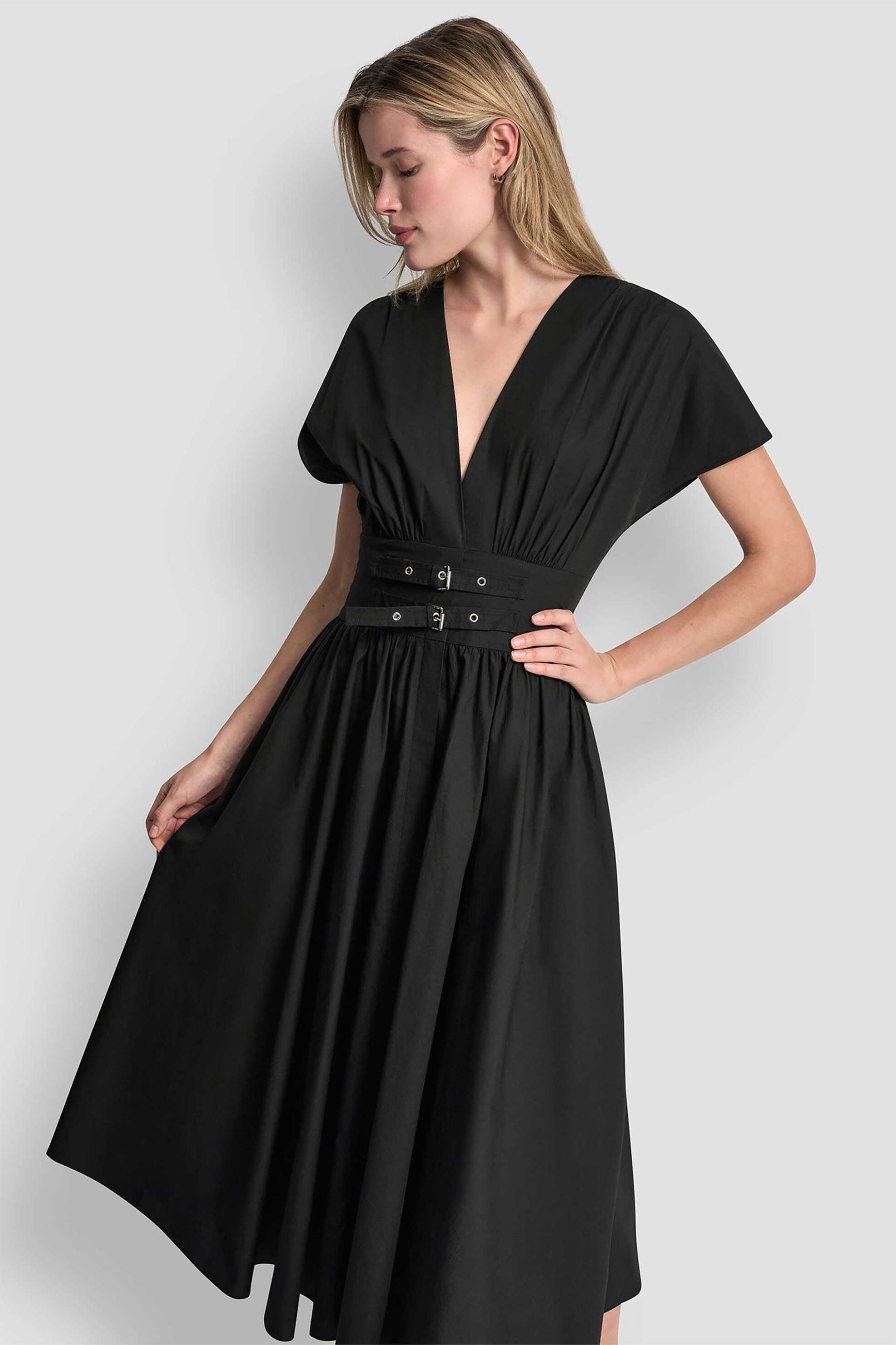 DKNY γυναικείο φόρεμα με αγκράφες στη μέση - DJ6D9194 Μαύρο