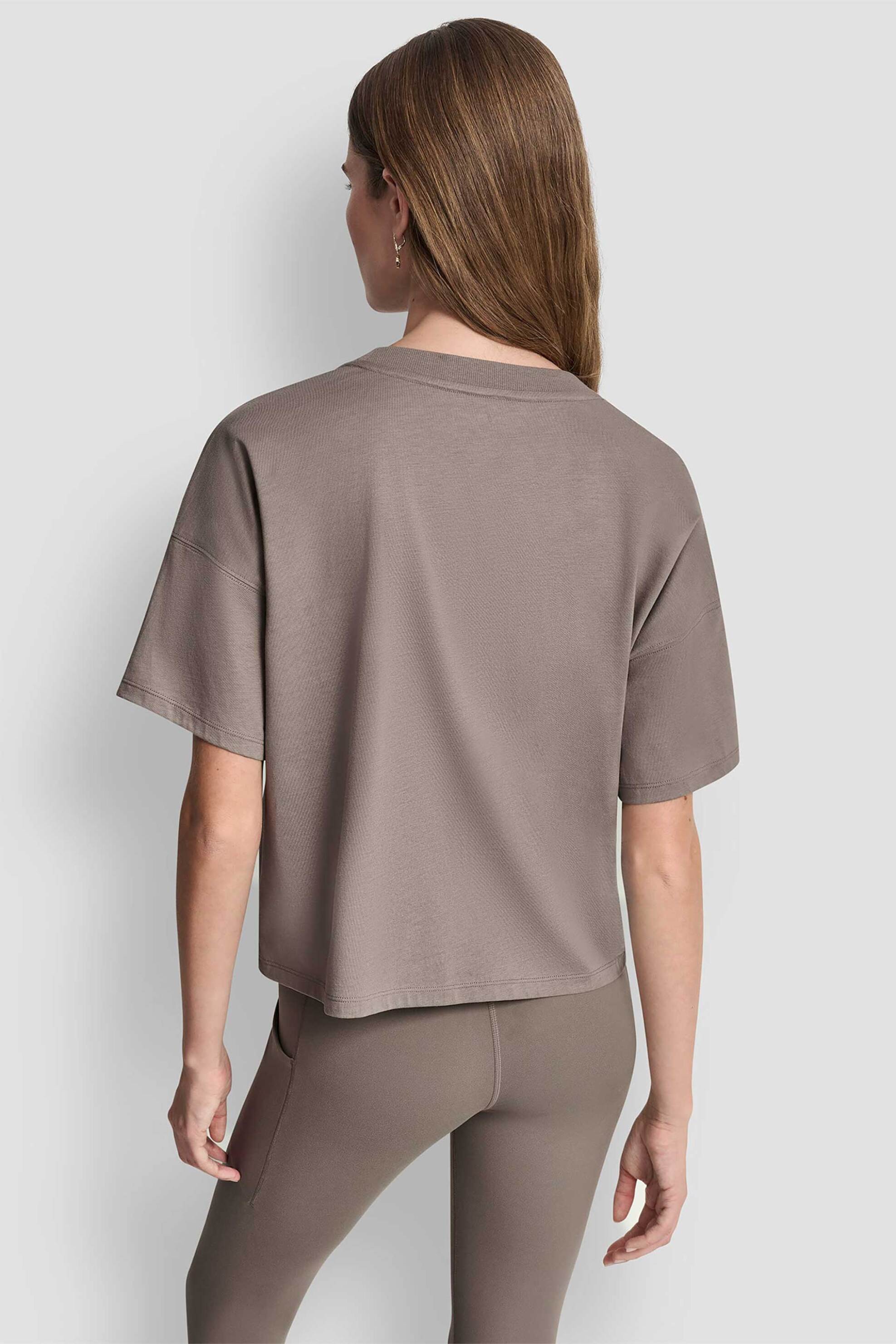 Dkny Γυναικείο T-Shirt με Μεταλλικό Λογότυπο - Dp6T1662 Μπεζ