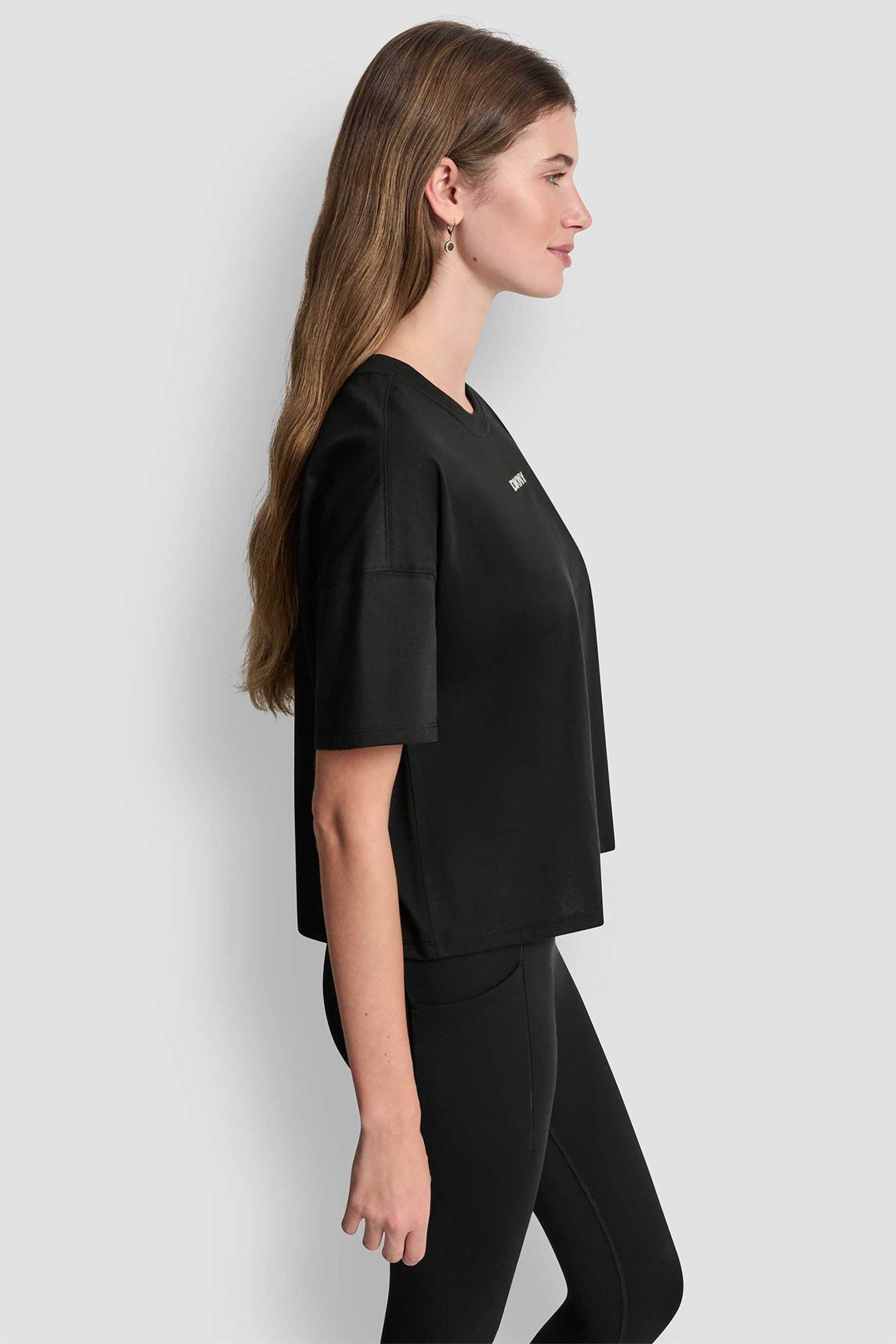 DKNY DKNY γυναικείο T-shirt με μεταλλικό λογότυπο - DP6T1662 Μαύρο - 2