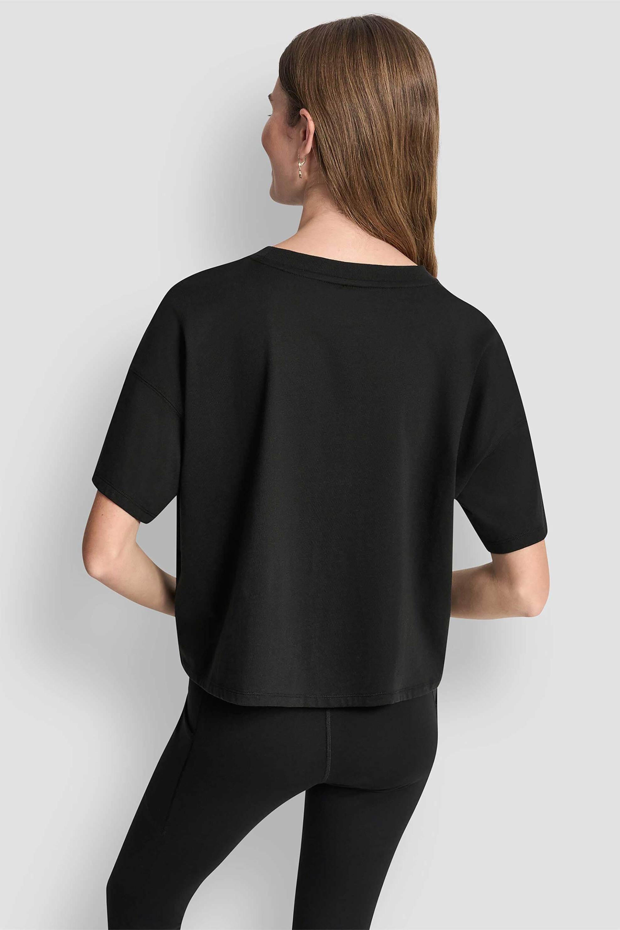 Dkny Γυναικείο T-Shirt με Μεταλλικό Λογότυπο - Dp6T1662 Μαύρο