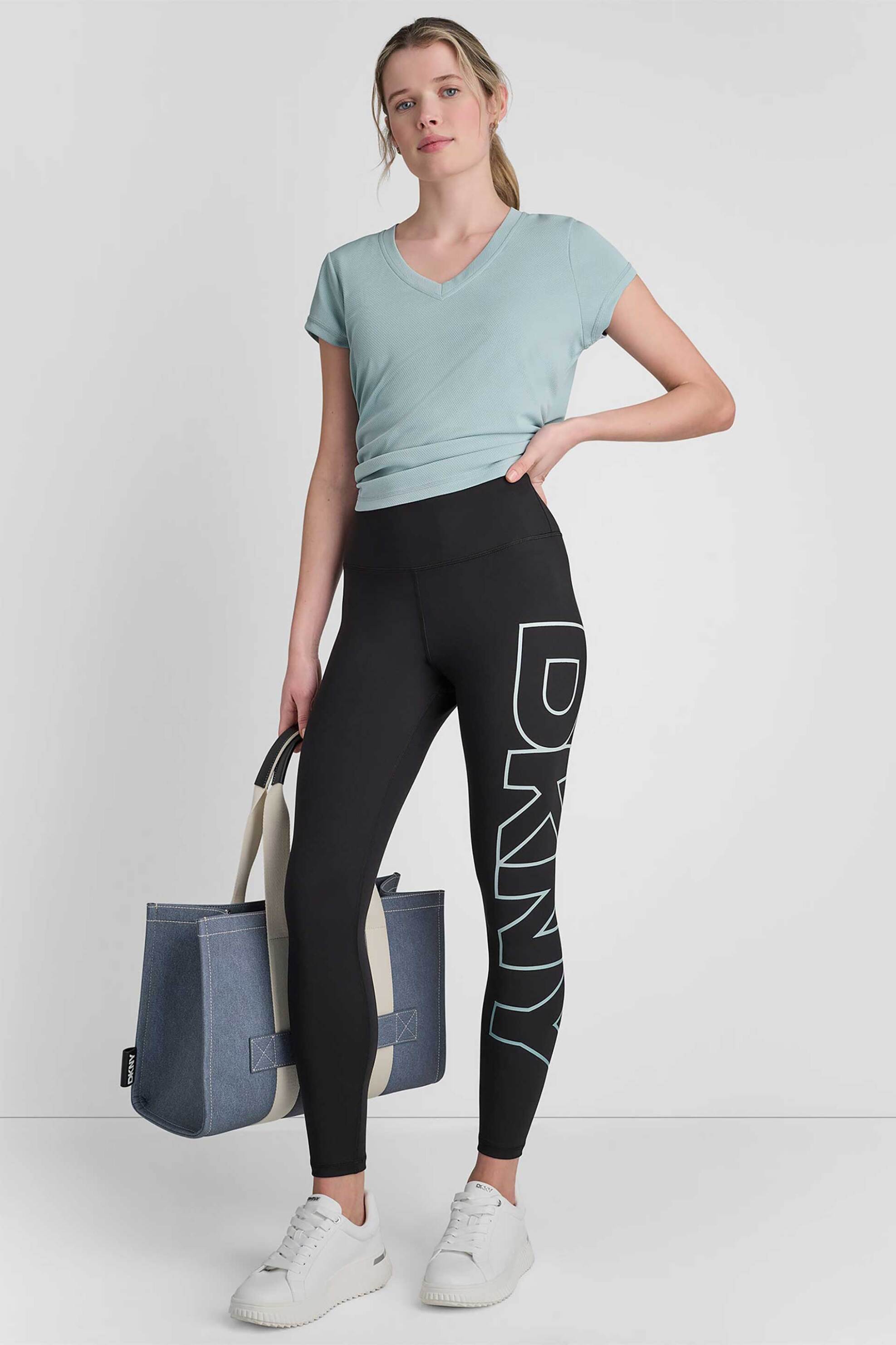 DKNY γυναικείο κολάν με logo print - DP6P3605 Μαύρο