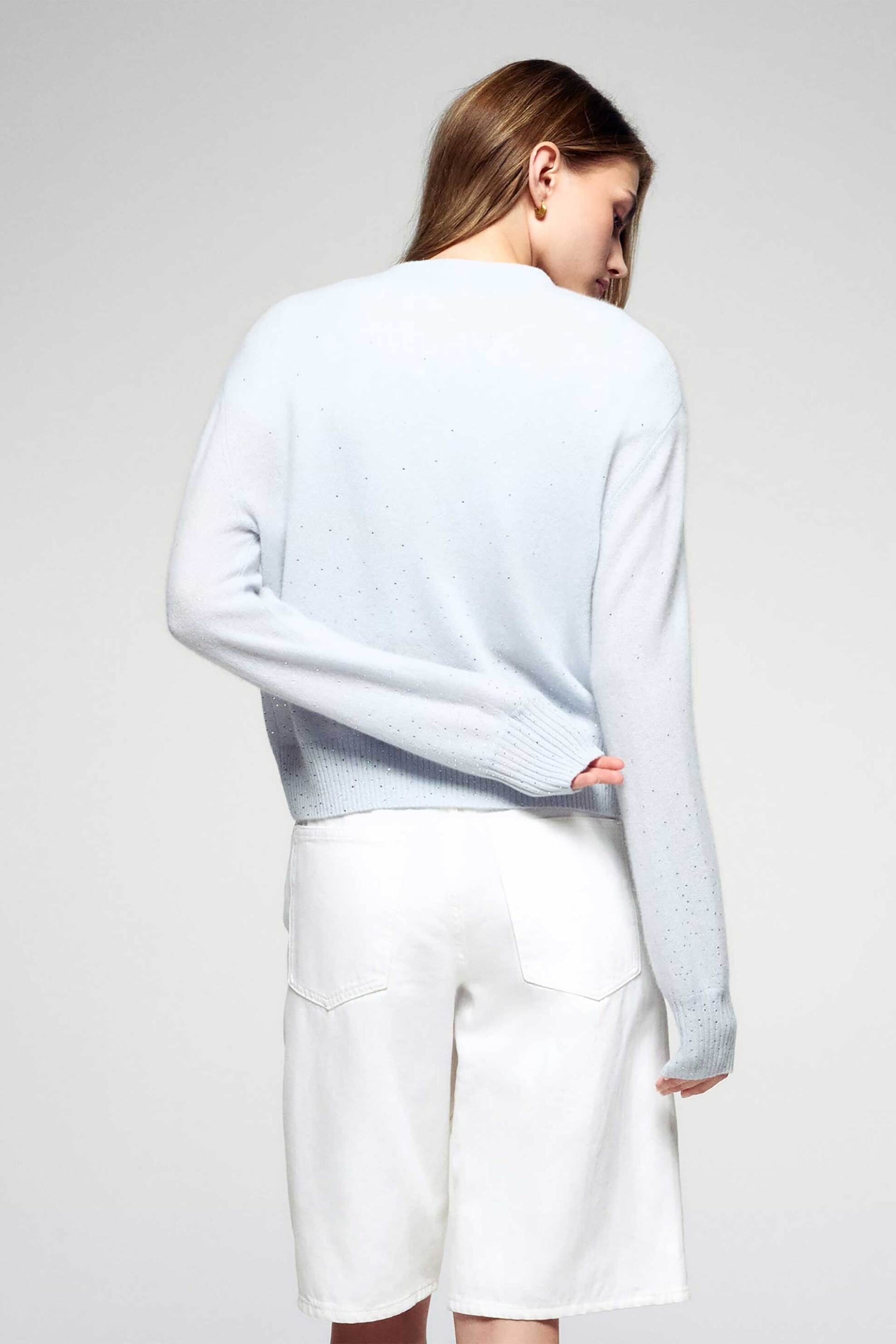 From Future γυναικείο πουλόβερ από κασμίρι με στρας Regular Fit - 2501WPR03298W Γαλάζιο φωτογραφία