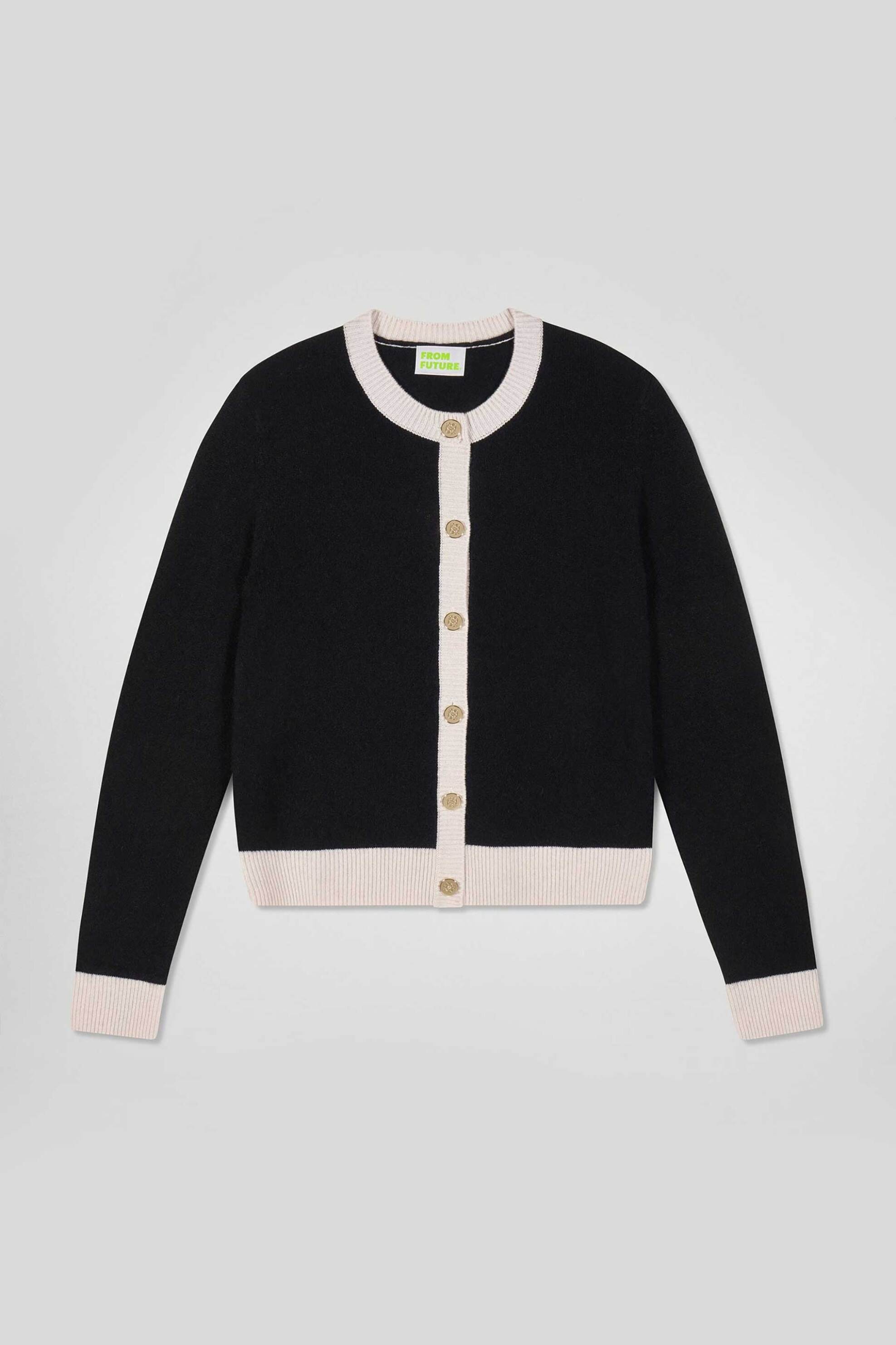 From Future γυναικεία ζακέτα από κασμίρι με contrast λεπτομέρειες Regular Fit - 2501WPC03358W Μαύρο φωτογραφία