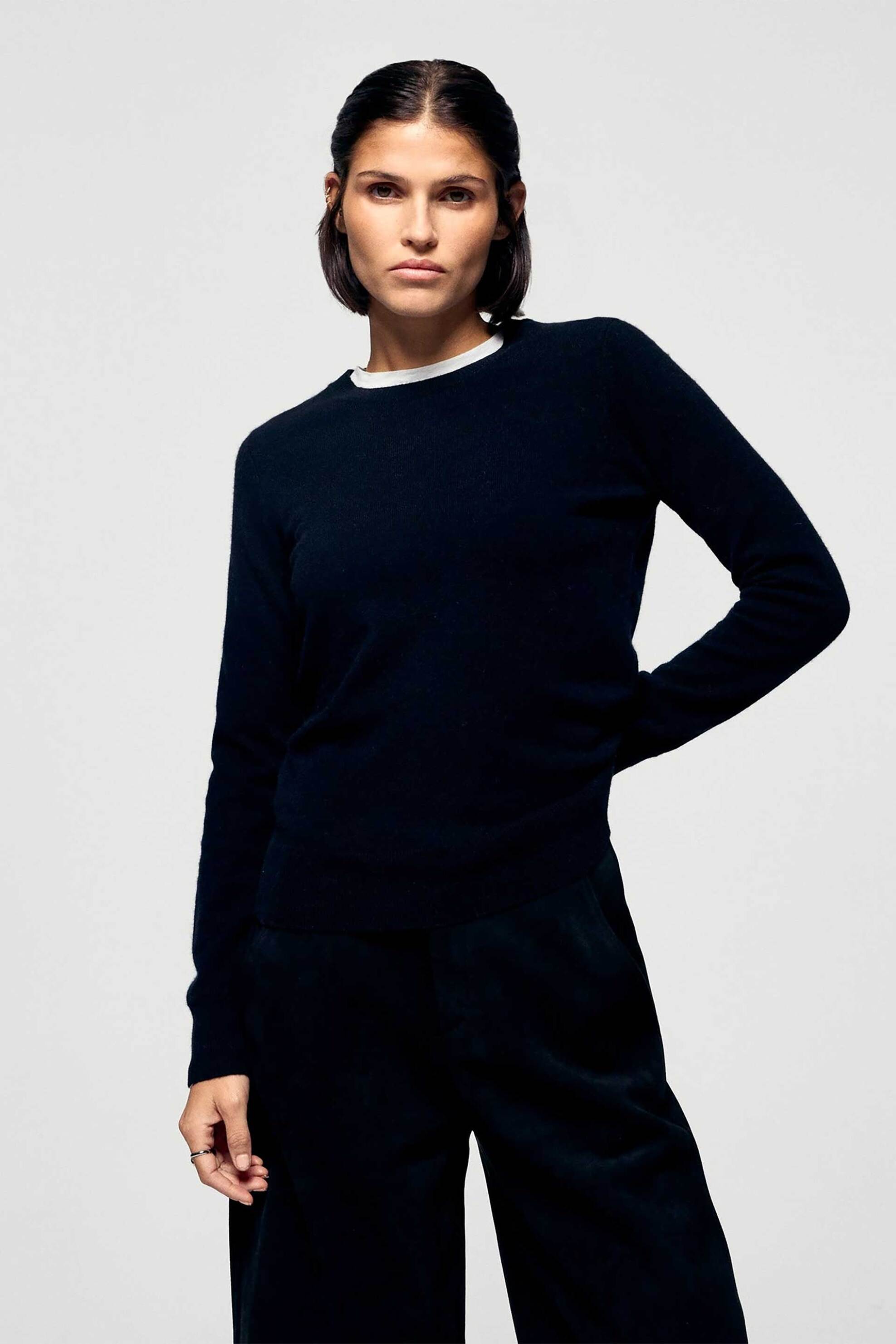 From Future γυναικείο πουλόβερ από κασμίρι με στρογγυλή λαιμόκοψη Regular Fit - PERMWPR00019W Μαύρο