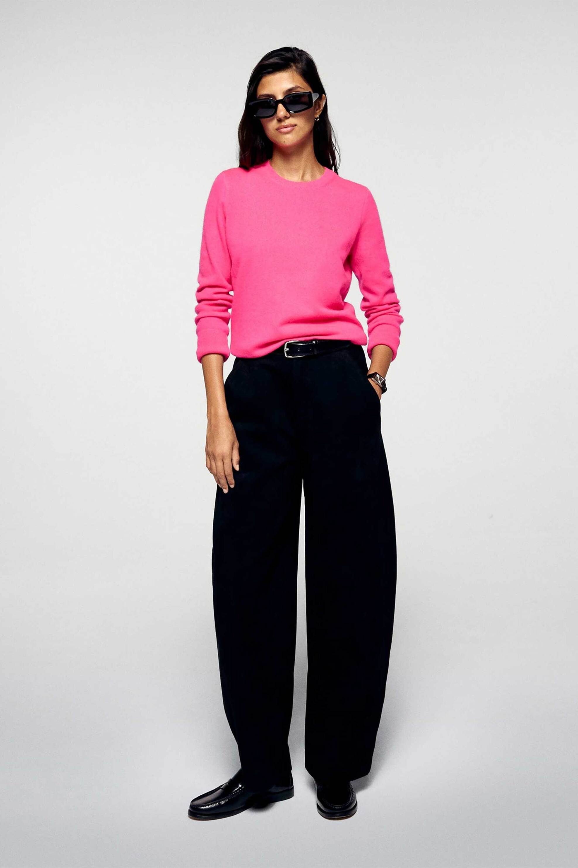 From Future γυναικείο πουλόβερ από κασμίρι με στρογγυλή λαιμόκοψη Regular Fit - PERMWPR00019W Ροζ φωτογραφία