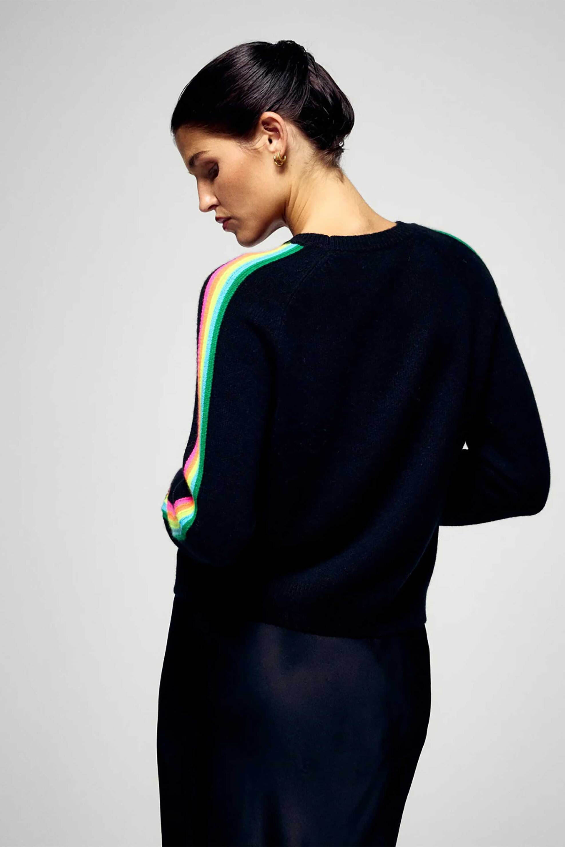 From Future γυναικείο πουλόβερ από κασμίρι με ρίγες Regular Fit - PERMWPR00094W Μαύρο φωτογραφία