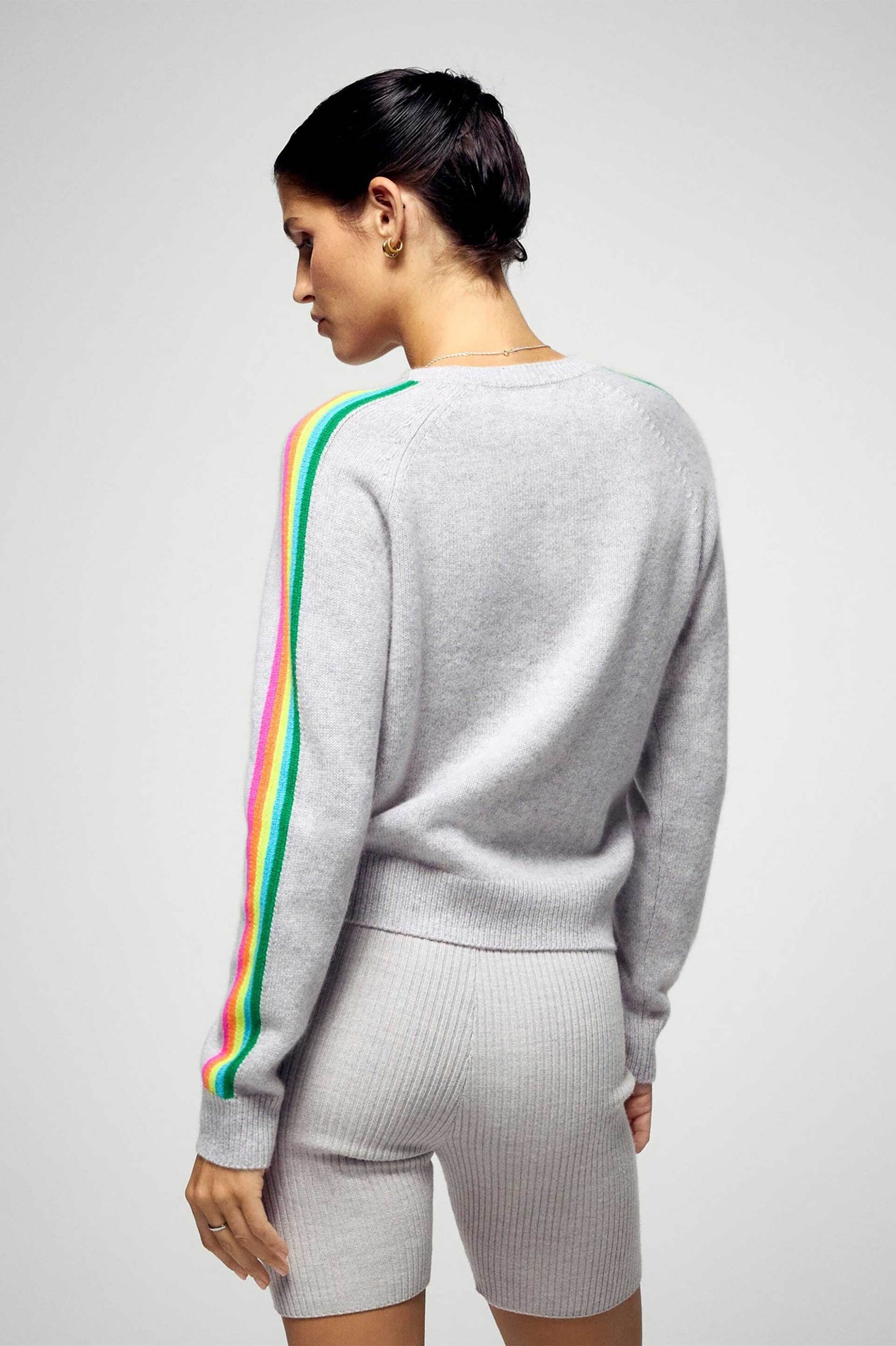 From Future γυναικείο πουλόβερ από κασμίρι με ρίγες Regular Fit - PERMWPR00094W Γκρι φωτογραφία