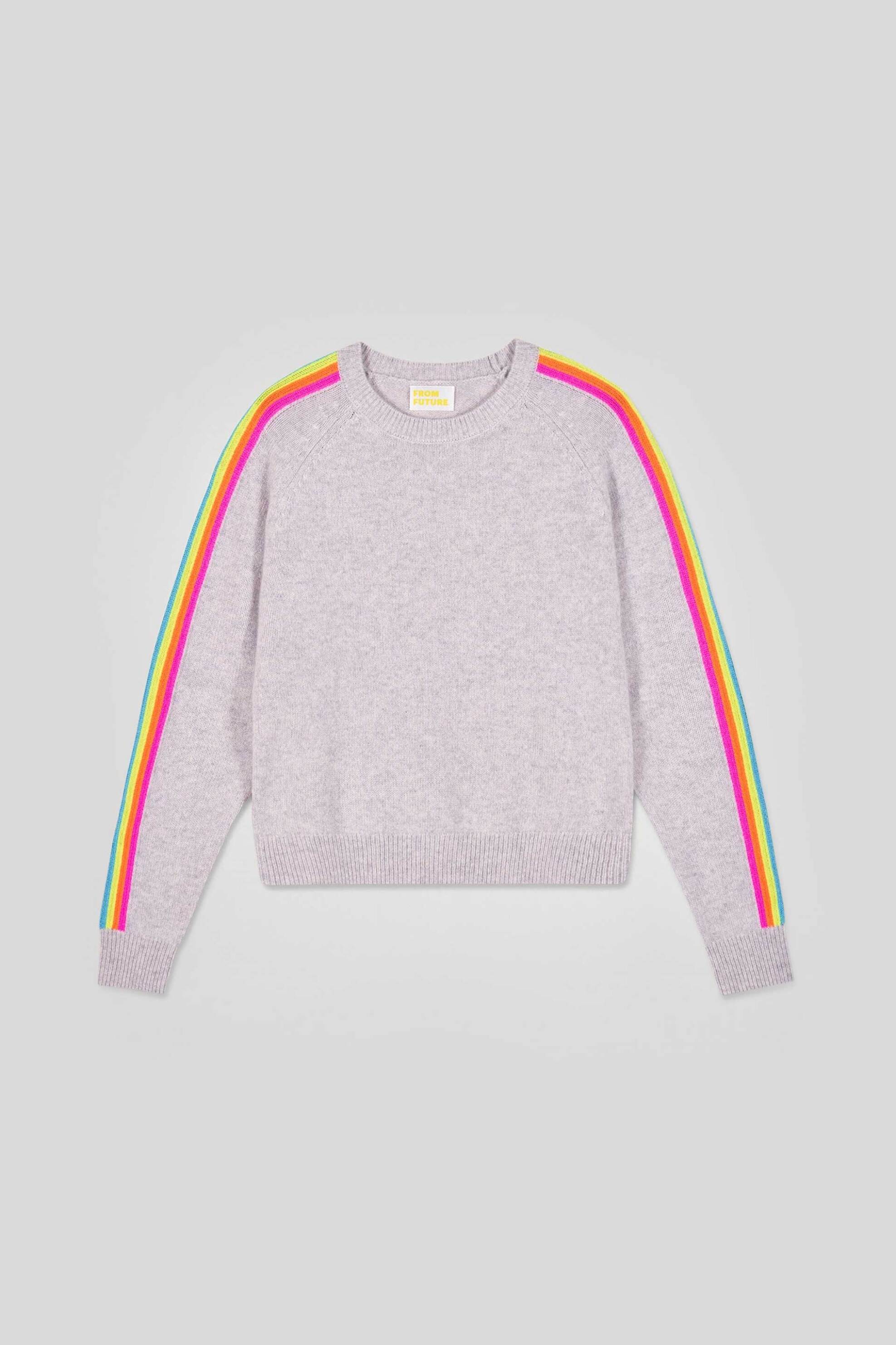 From Future γυναικείο πουλόβερ από κασμίρι με ρίγες Regular Fit - PERMWPR00094W Γκρι φωτογραφία