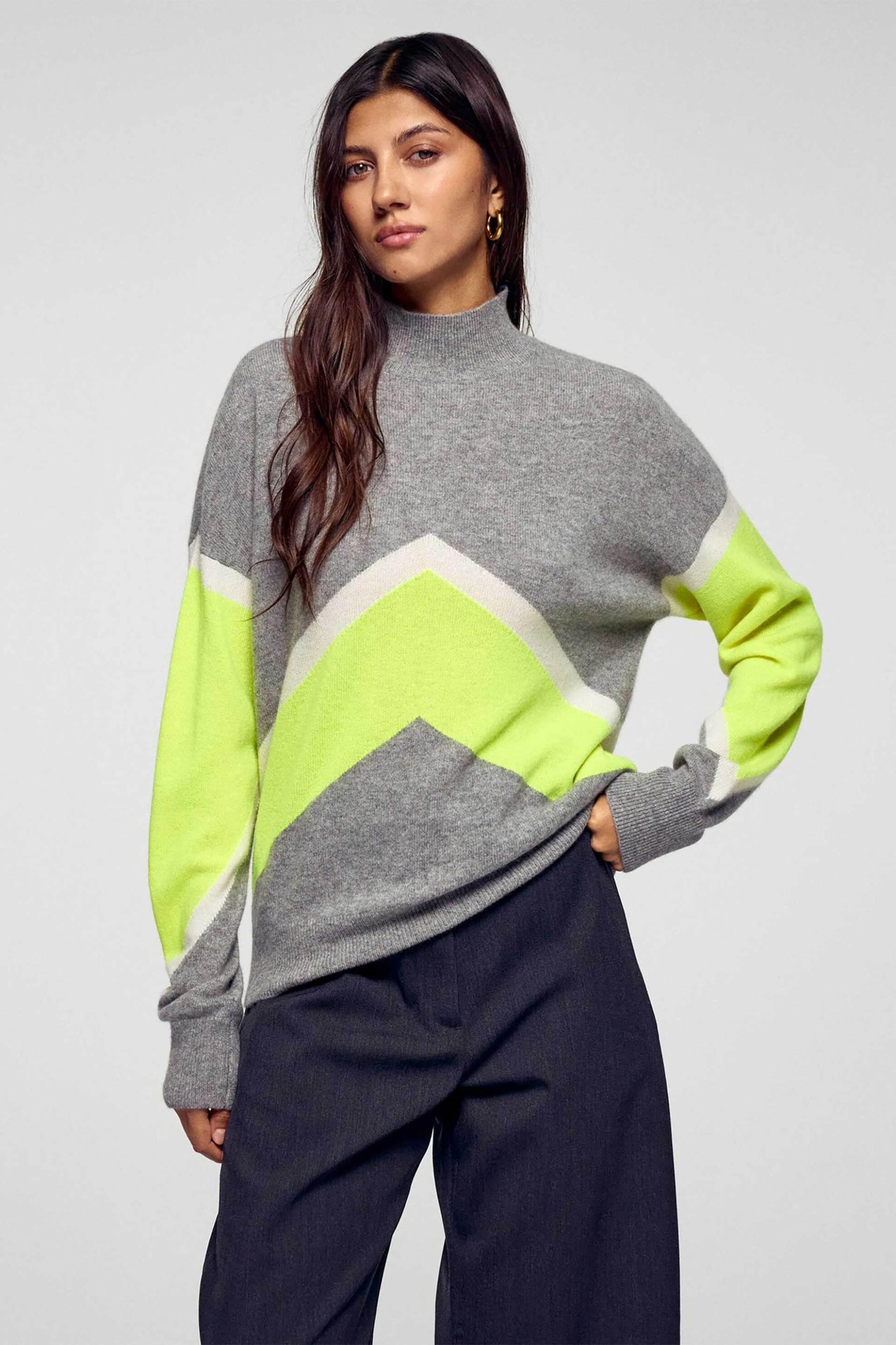 From Future γυναικεία πλεκτή μπλούζα από κασμίρι Colorblock