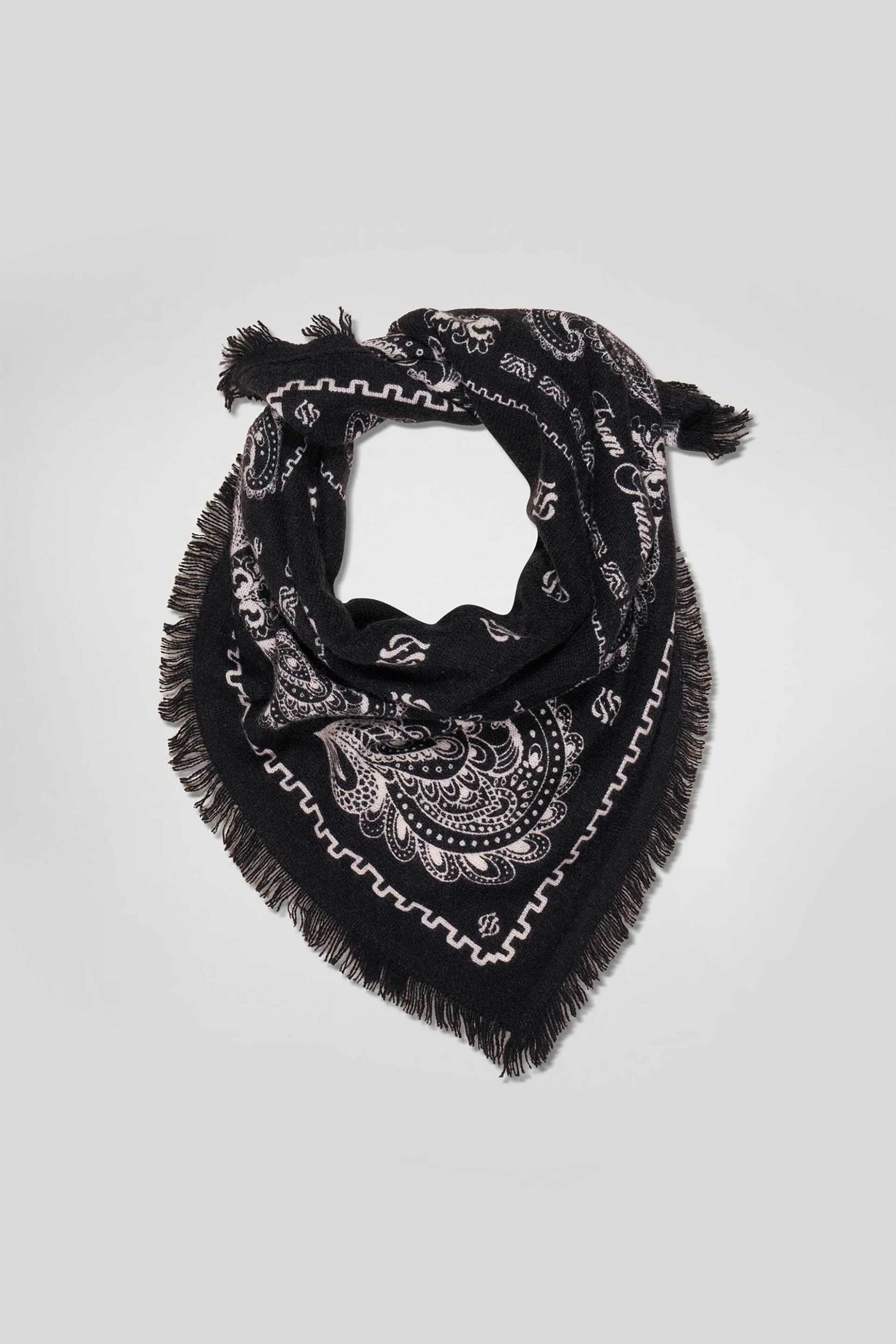 From Future unisex κασκόλ από κασμίρι με bandana print - PERMAFO03309 Μαύρο