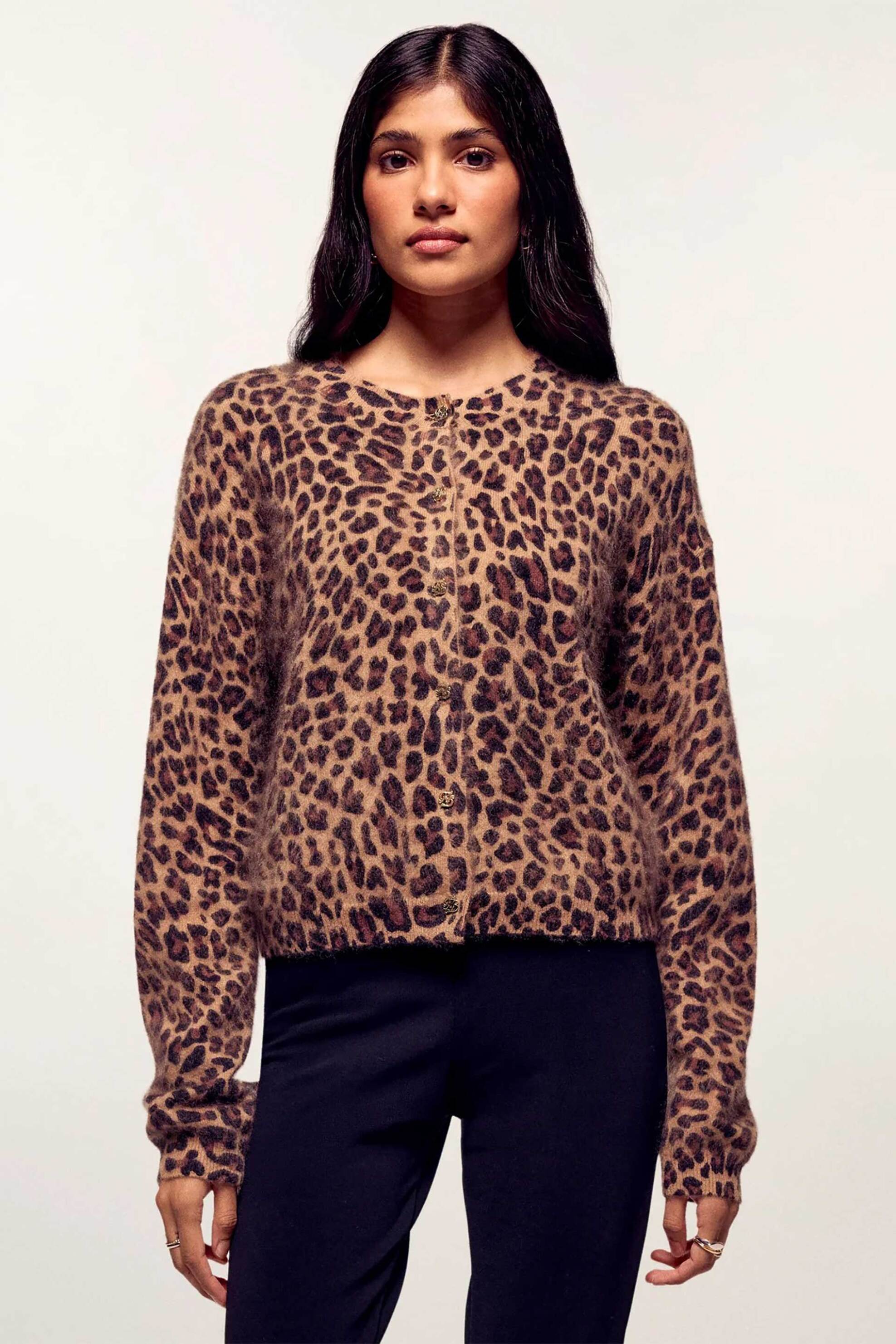 From Future γυναικεία ζακέτα με leopard print - 2601WPC03989W Μπεζ