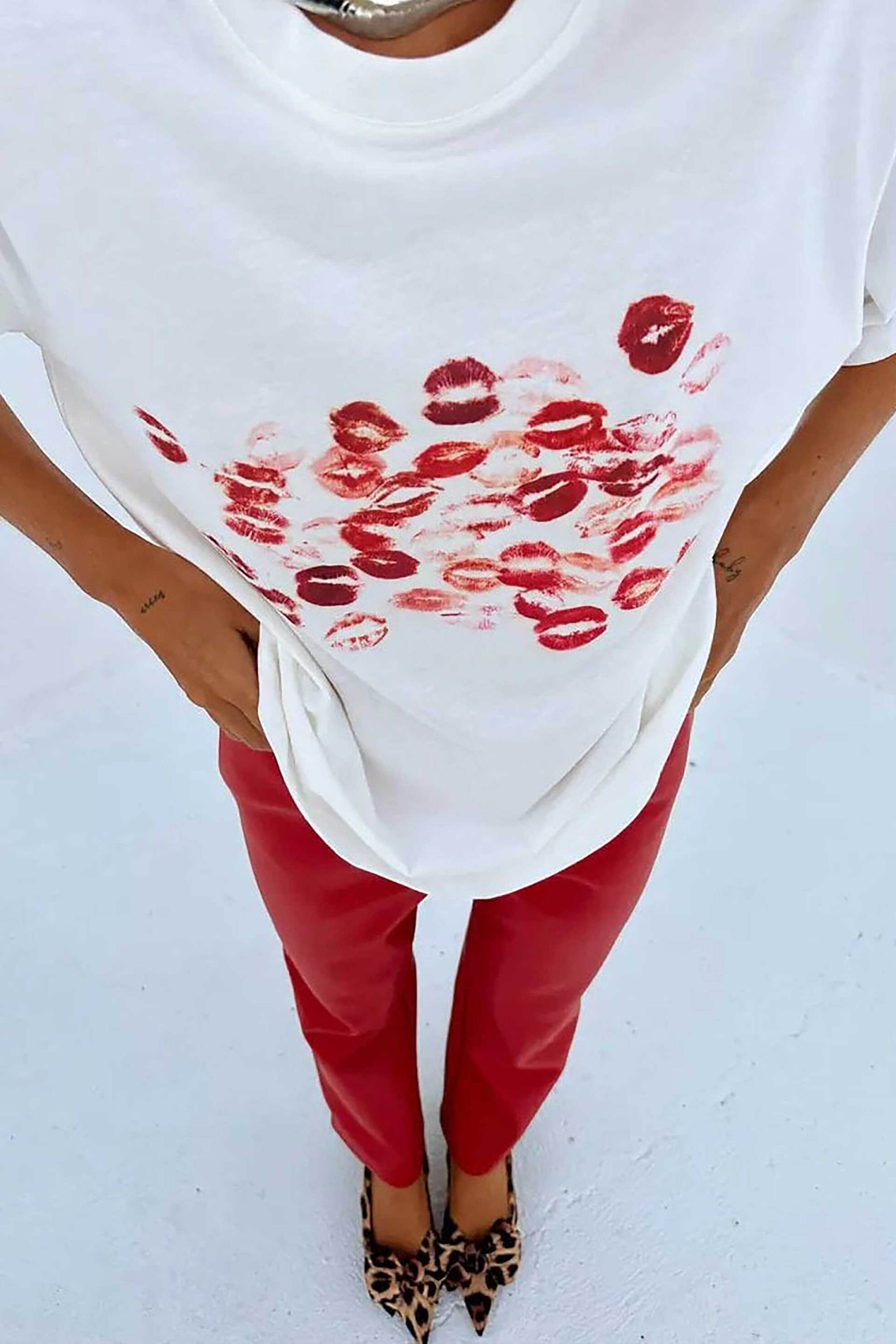 Never Fully Dressed γυναικείο T-shirt με print - NFDTO1515WELL Λευκό φωτογραφία