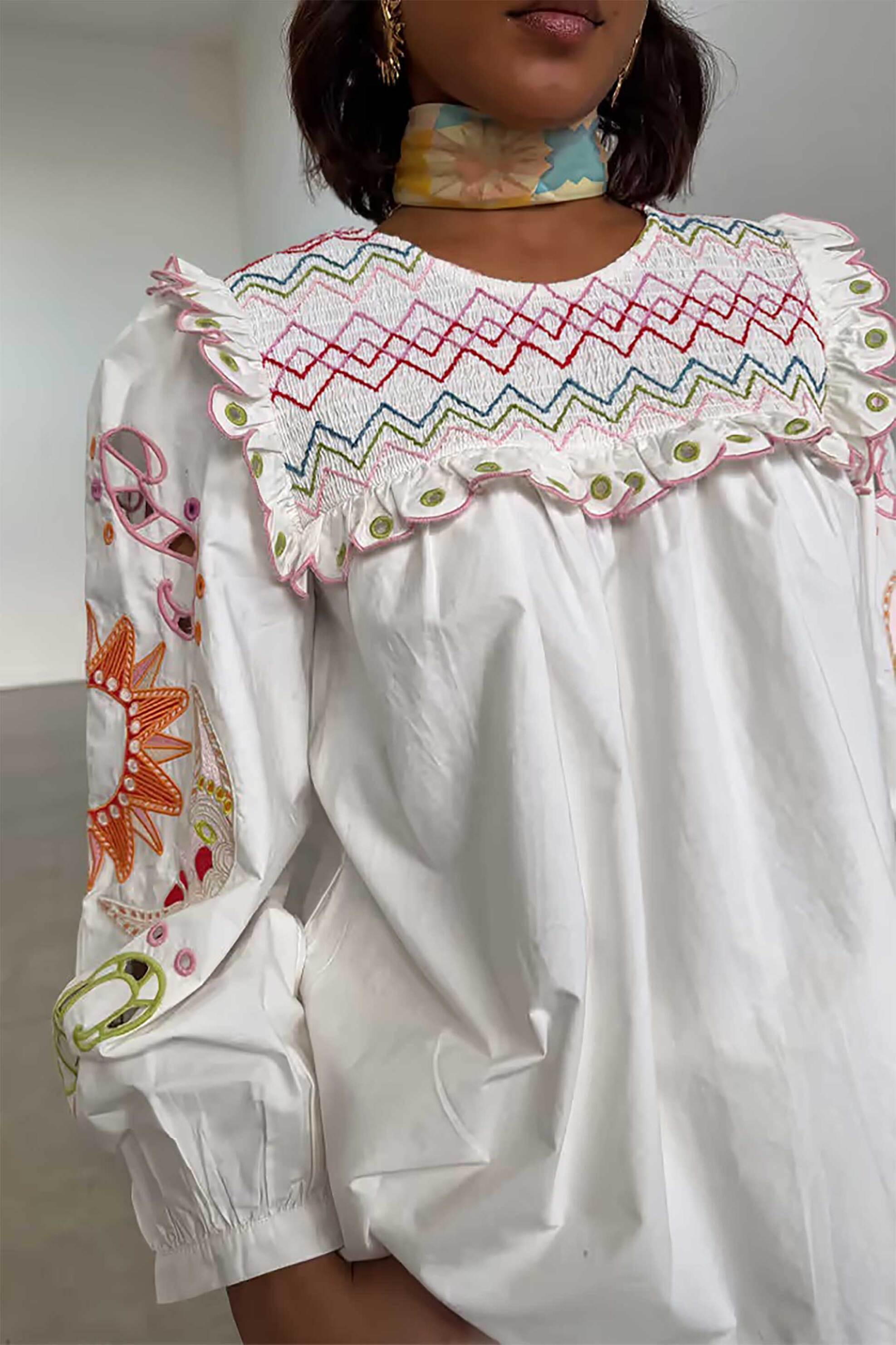 Never Fully Dressed γυναικεία μπλούζα με κεντήματα "Maise" - NFDTO1504WE08 Λευκό φωτογραφία