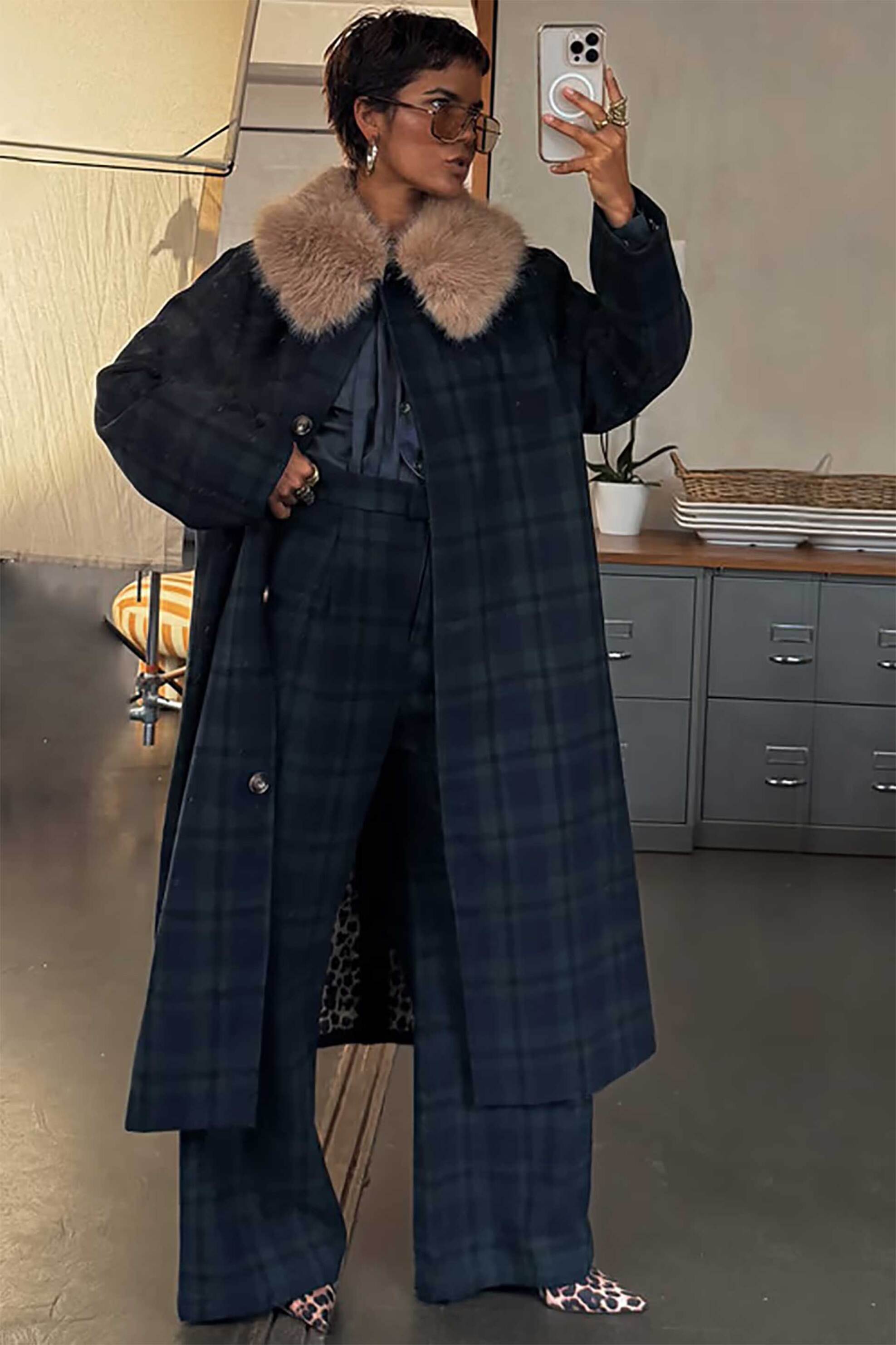 Never Fully Dressed γυναικείο παλτό "Blue Tartan" - NFDOU411BLLL Μπλε