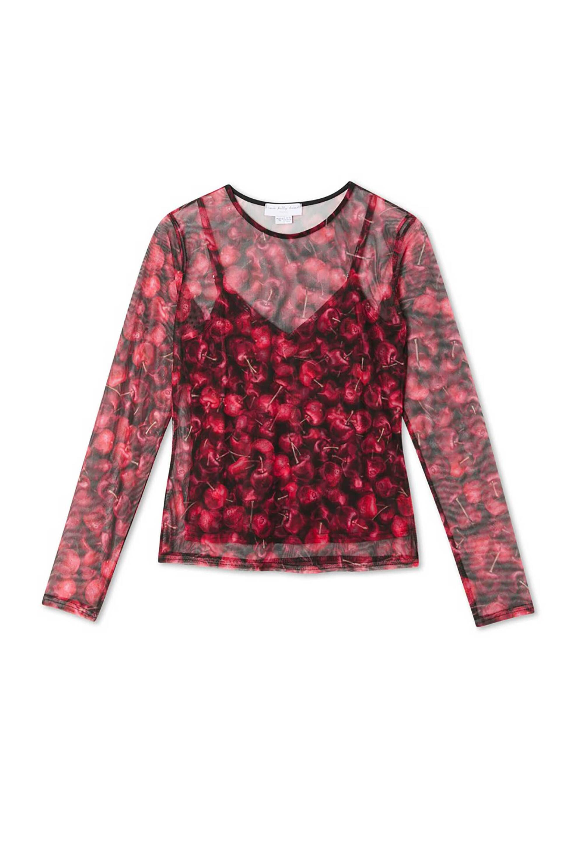 Never Fully Dressed γυναικείο τοπ με cherry print "Cherry Mesh" - NFDTO2044RD08 Κόκκινο φωτογραφία
