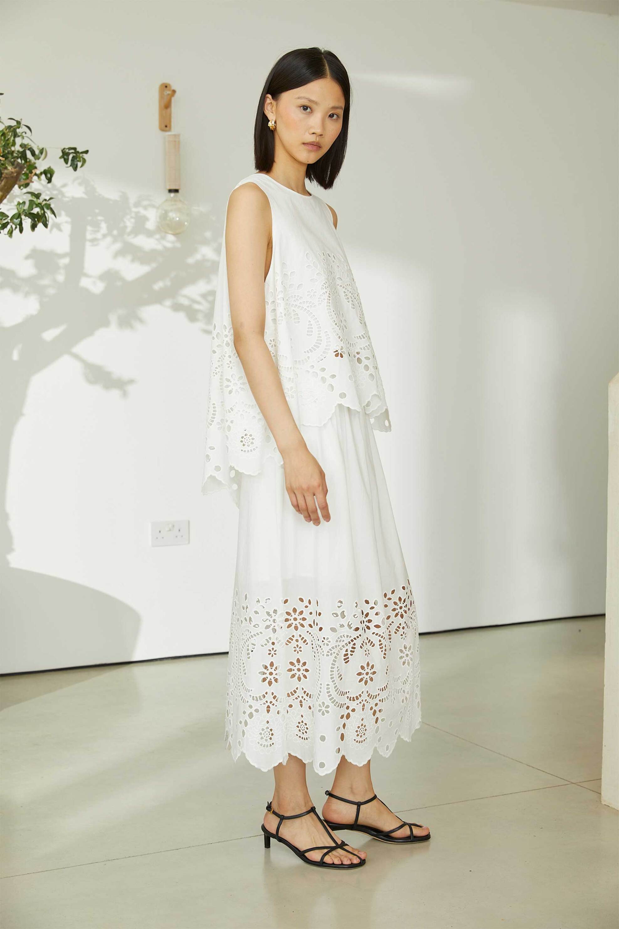 Jovonna London γυναικεία μπλούζα με δαντέλα "Petraia" - PETRAIA/BLOUSE/SS26 Λευκό φωτογραφία