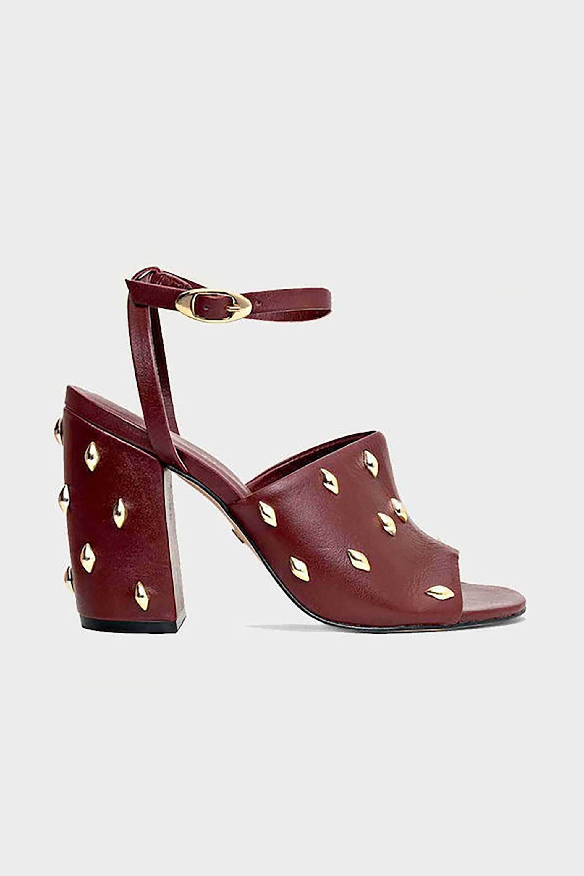 CARRANO Carrano γυναικεία πέδιλα με τακούνι και διακοσμητικά τρούκς - E76539 Μπορντό