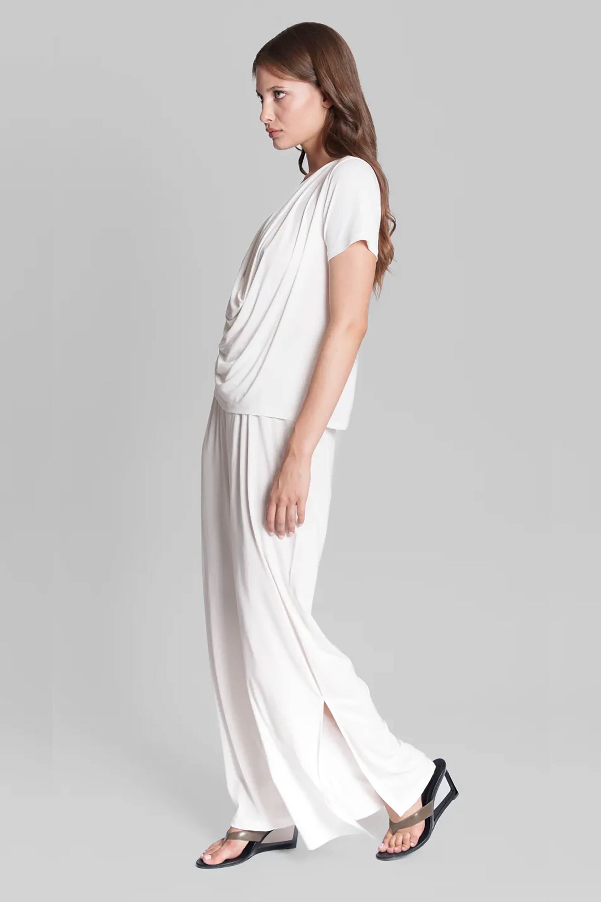COLLECTIVA NOIR Collectiva Noir γυναικεία παντελόνα μονόχρωμη Relaxed Fit "Imelda" - CN140A01CPR Λευκό - 2