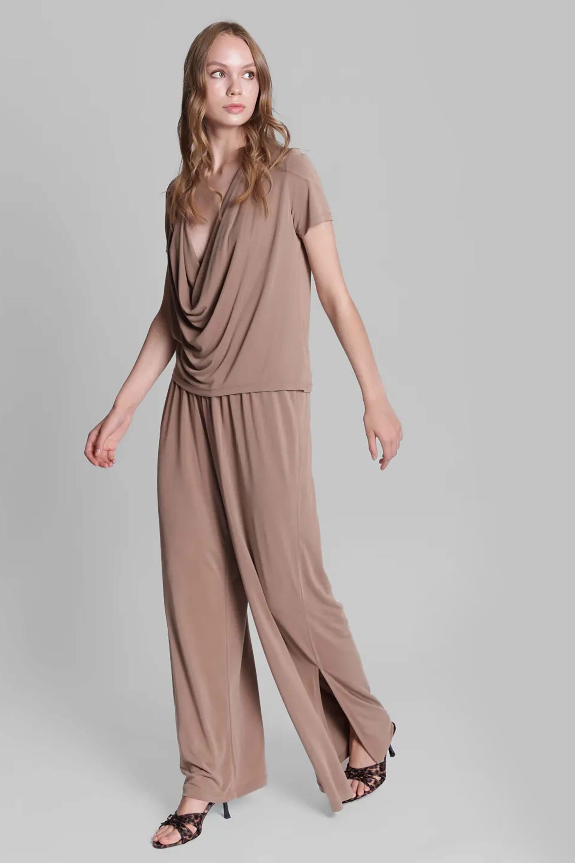 COLLECTIVA NOIR Collectiva Noir γυναικεία παντελόνα μονόχρωμη Relaxed Fit "Imelda" - CN140A01CPR Μπεζ - 3