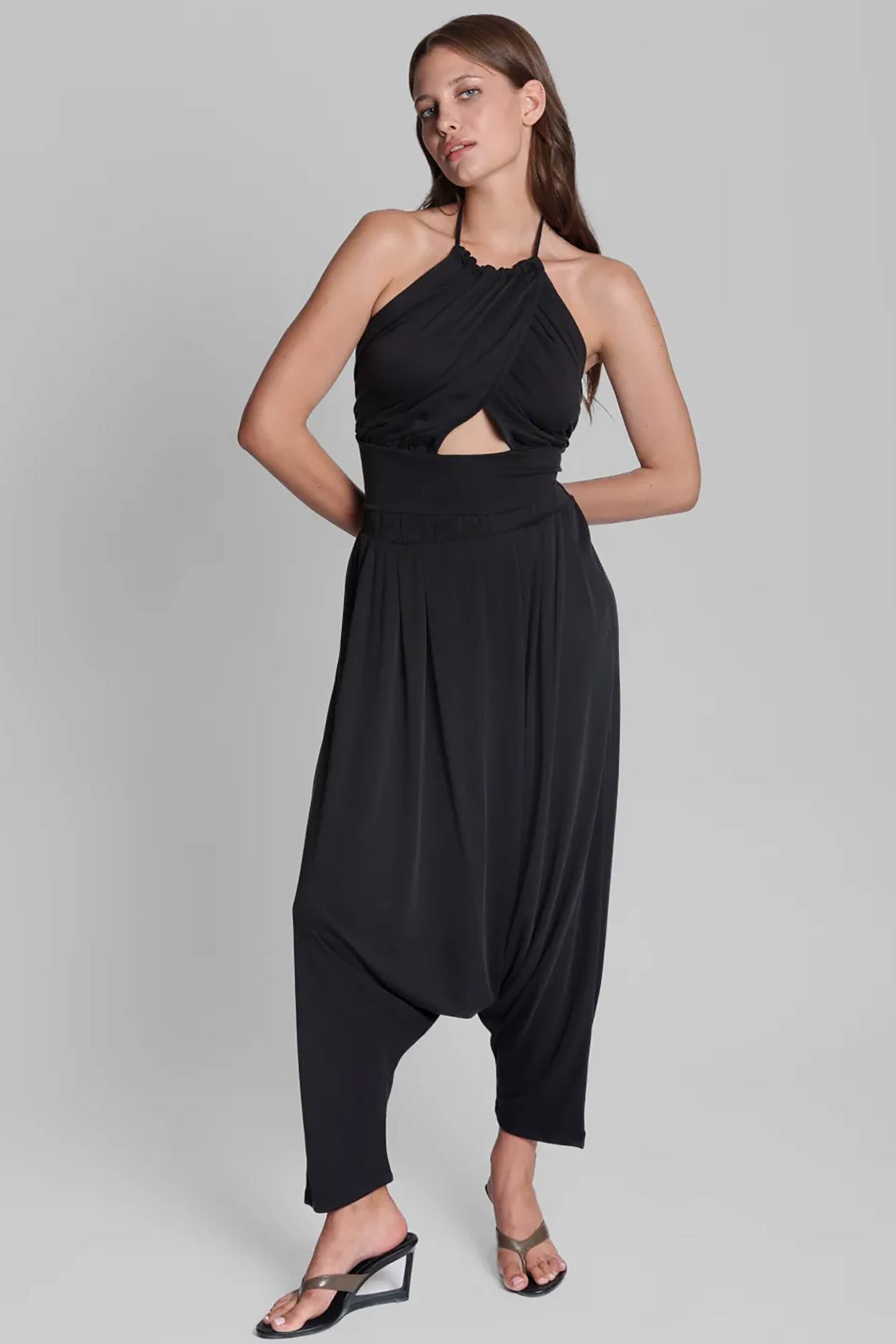 COLLECTIVA NOIR Collectiva Noir γυναικεία παντελόνα με ντραπέ σχέδιο Relaxed Fit "Brisa" - CN140B01CRB Μαύρο - 2