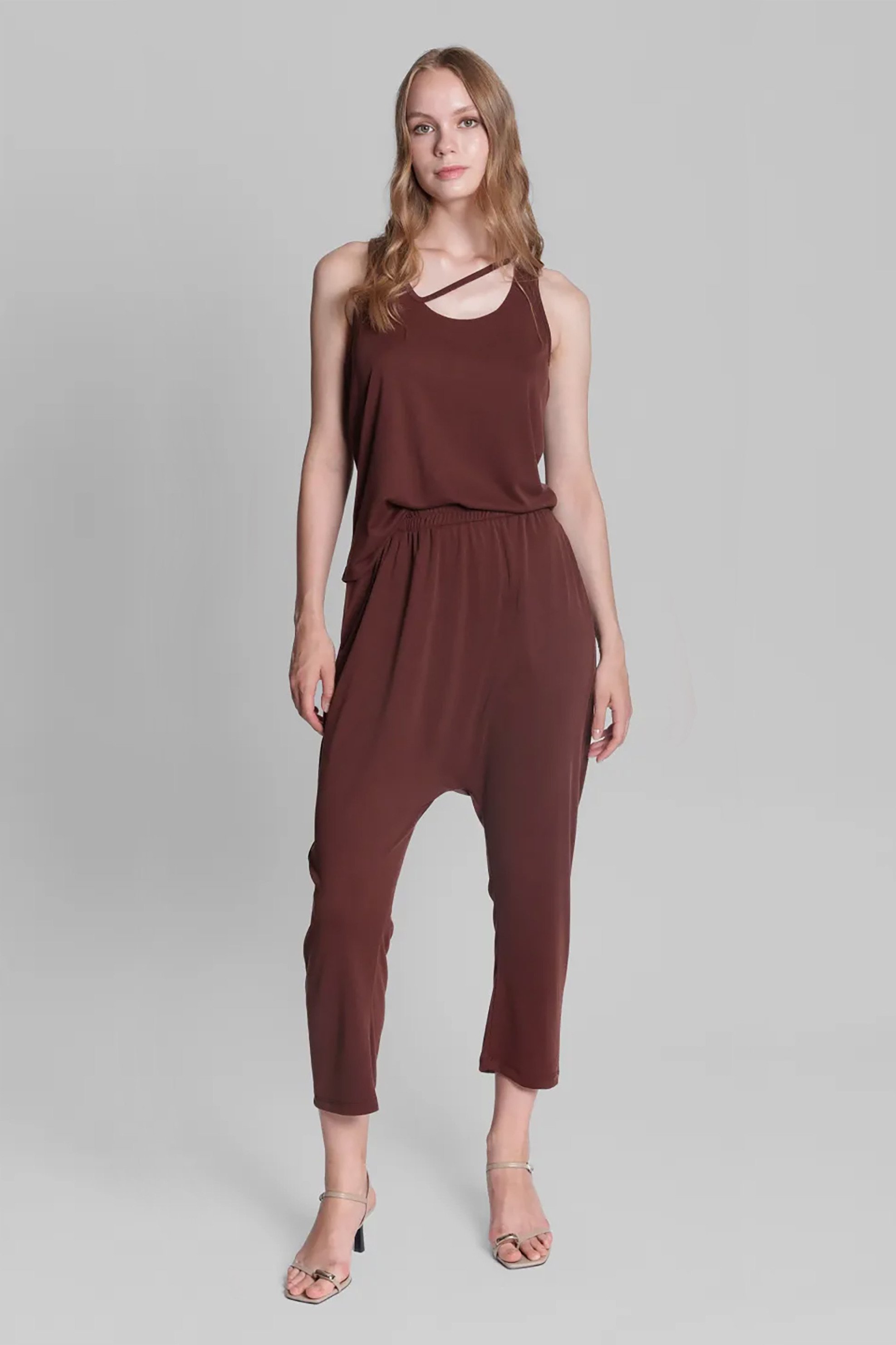  Collectiva Noir γυναικείο παντελόνι μονόχρωμο Relaxed Fit 