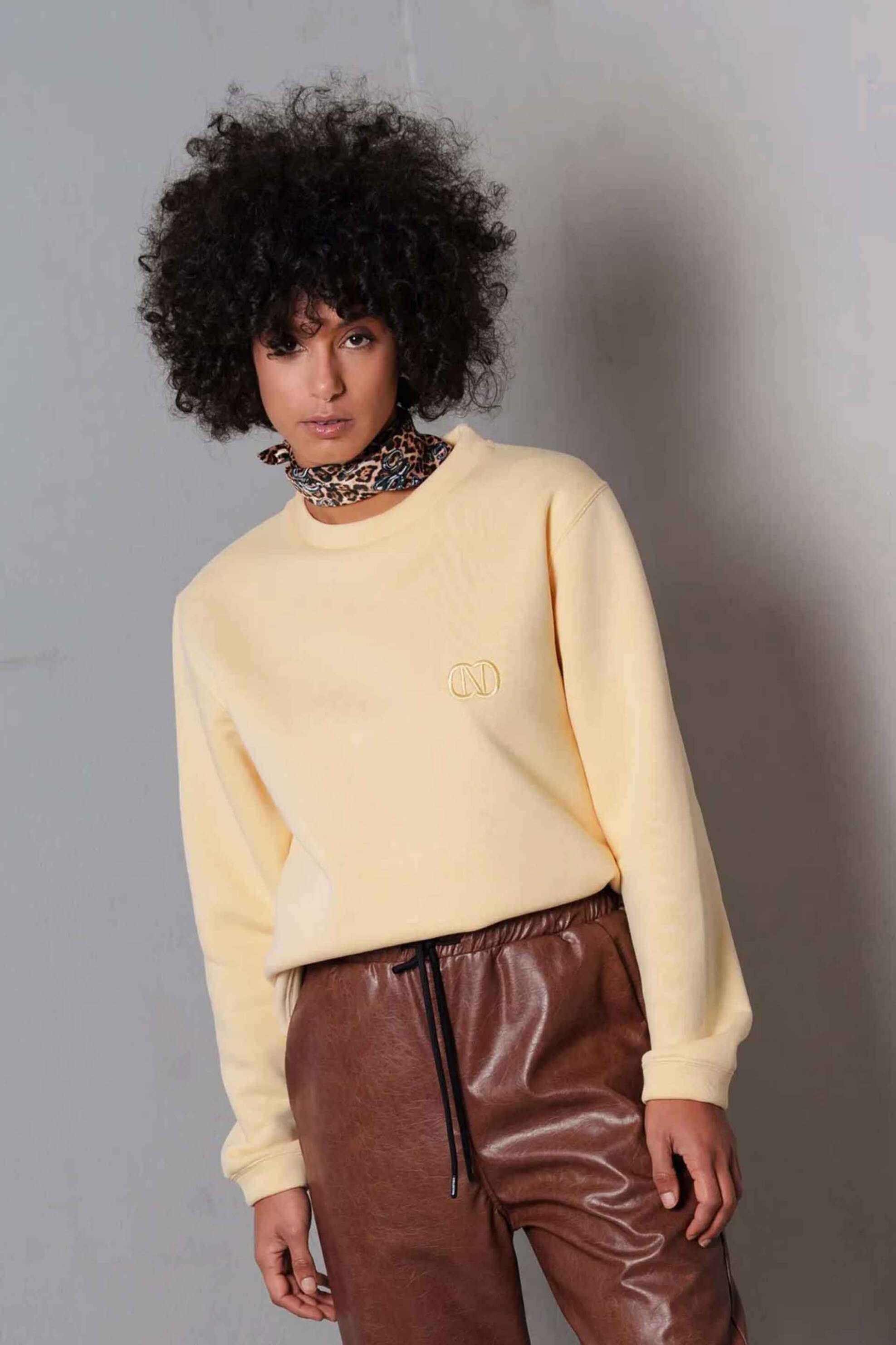 Collectiva Noir γυναικείο παντελόνι faux δέρμα "Charlot" - CN141H14LEA Καφέ φωτογραφία